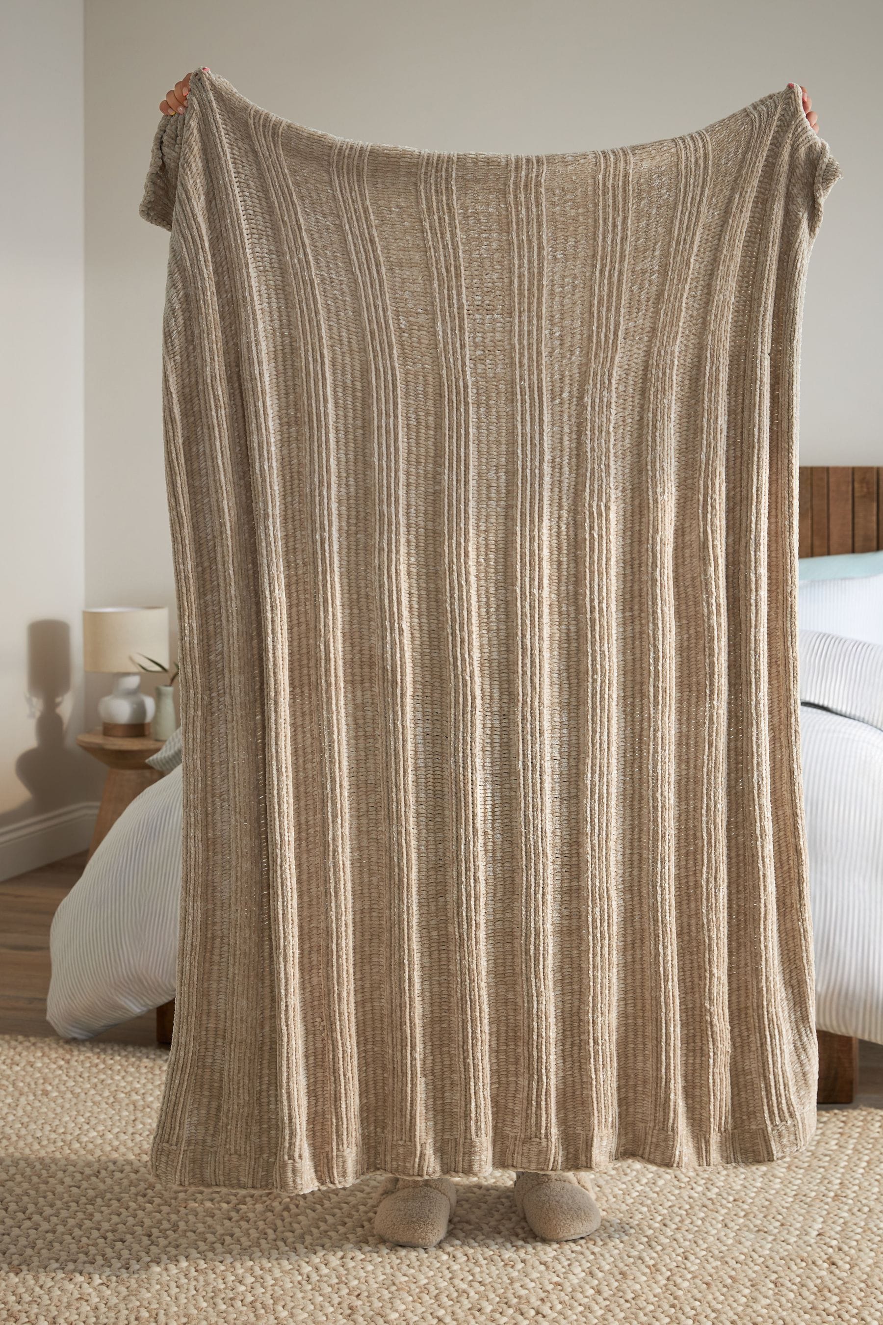 Natural Nellie Chunky Chenille Throw