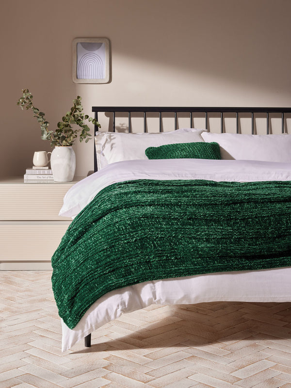 Green Nellie Chunky Chenille Throw