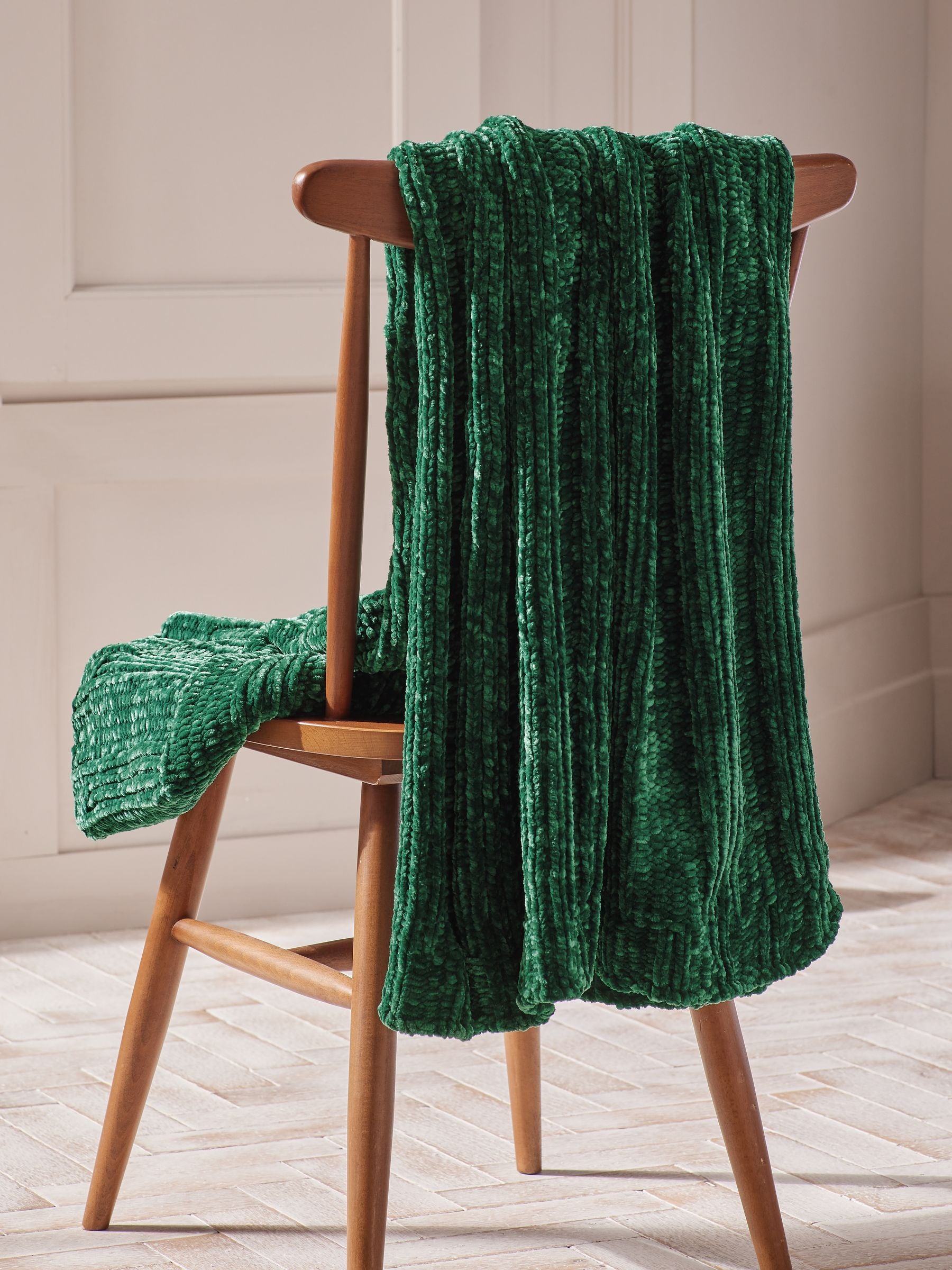 Green Nellie Chunky Chenille Throw