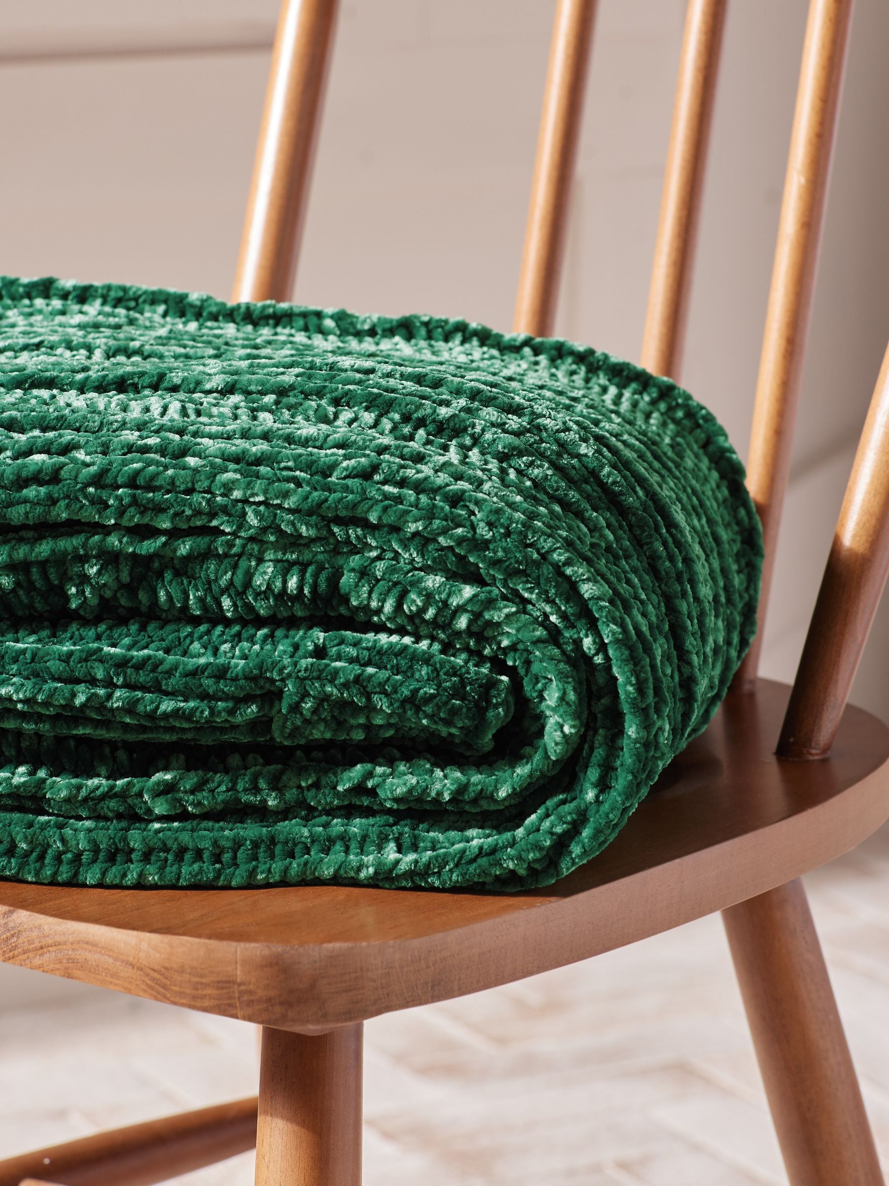 Green Nellie Chunky Chenille Throw