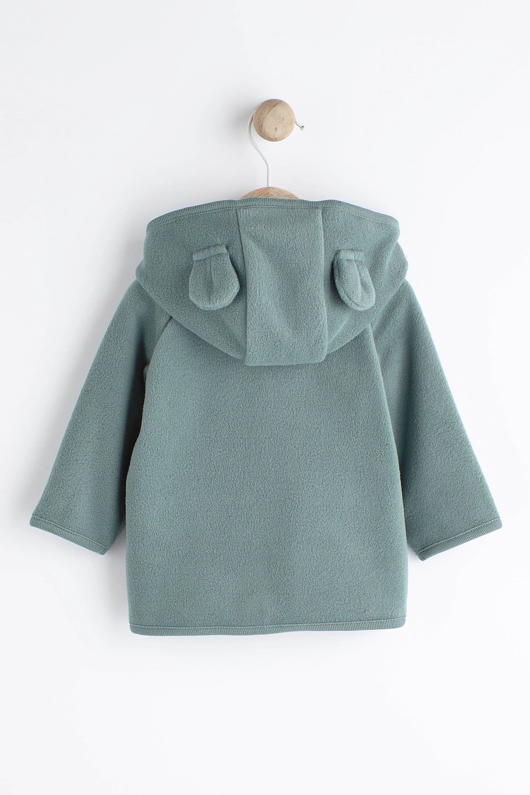 Teal Blue Hooded Cosy Fleece Baby Jacket (0mths-2yrs)