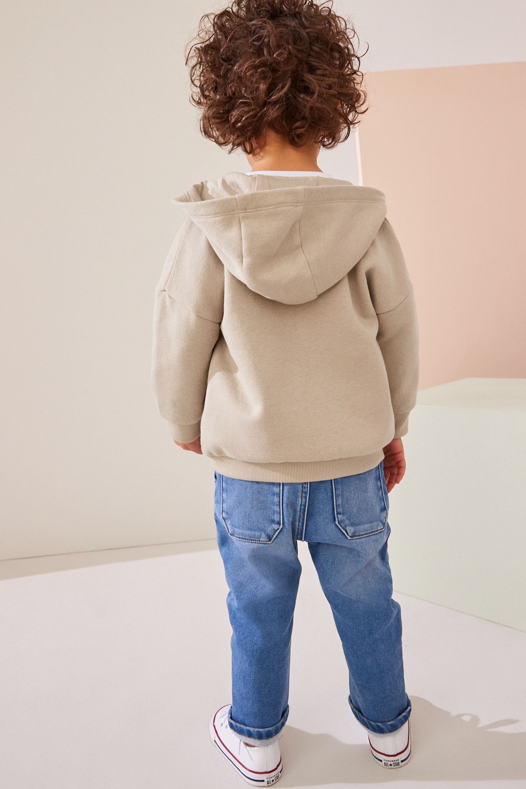 Stone Brown Zip Through Hoodie (3mths-7yrs)