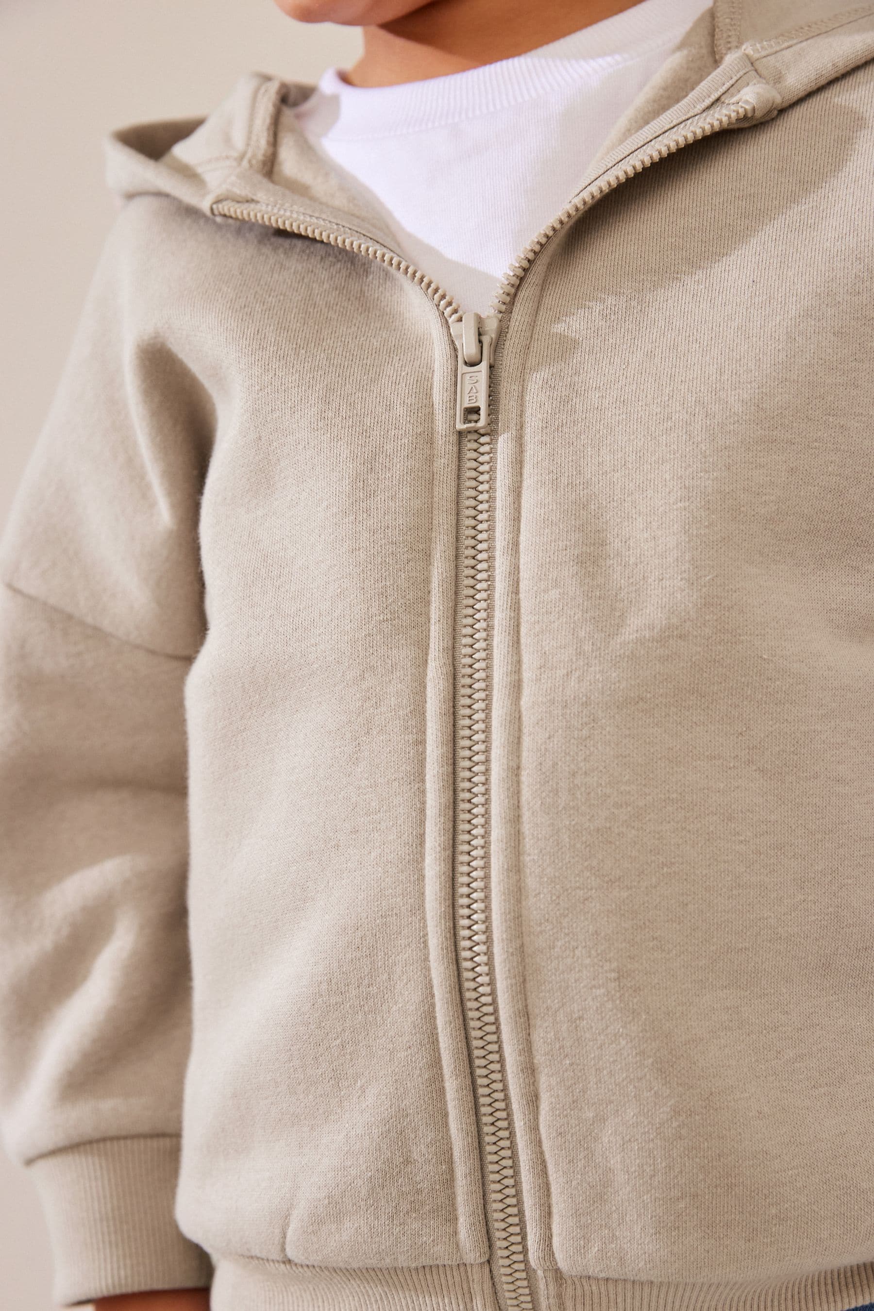 Stone Brown Zip Through Hoodie (3mths-7yrs)