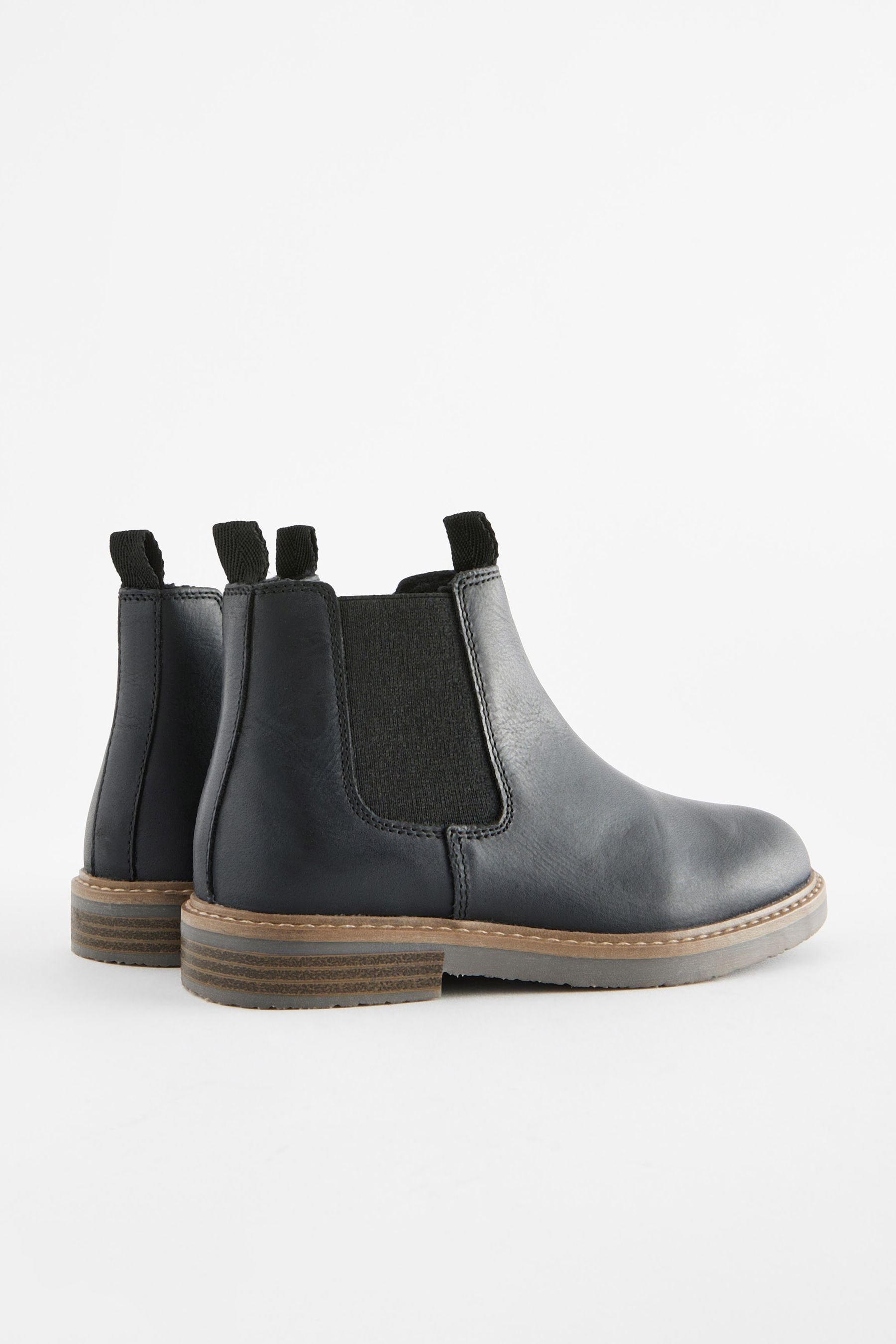 Black Standard Fit (F) Leather Chelsea Boots