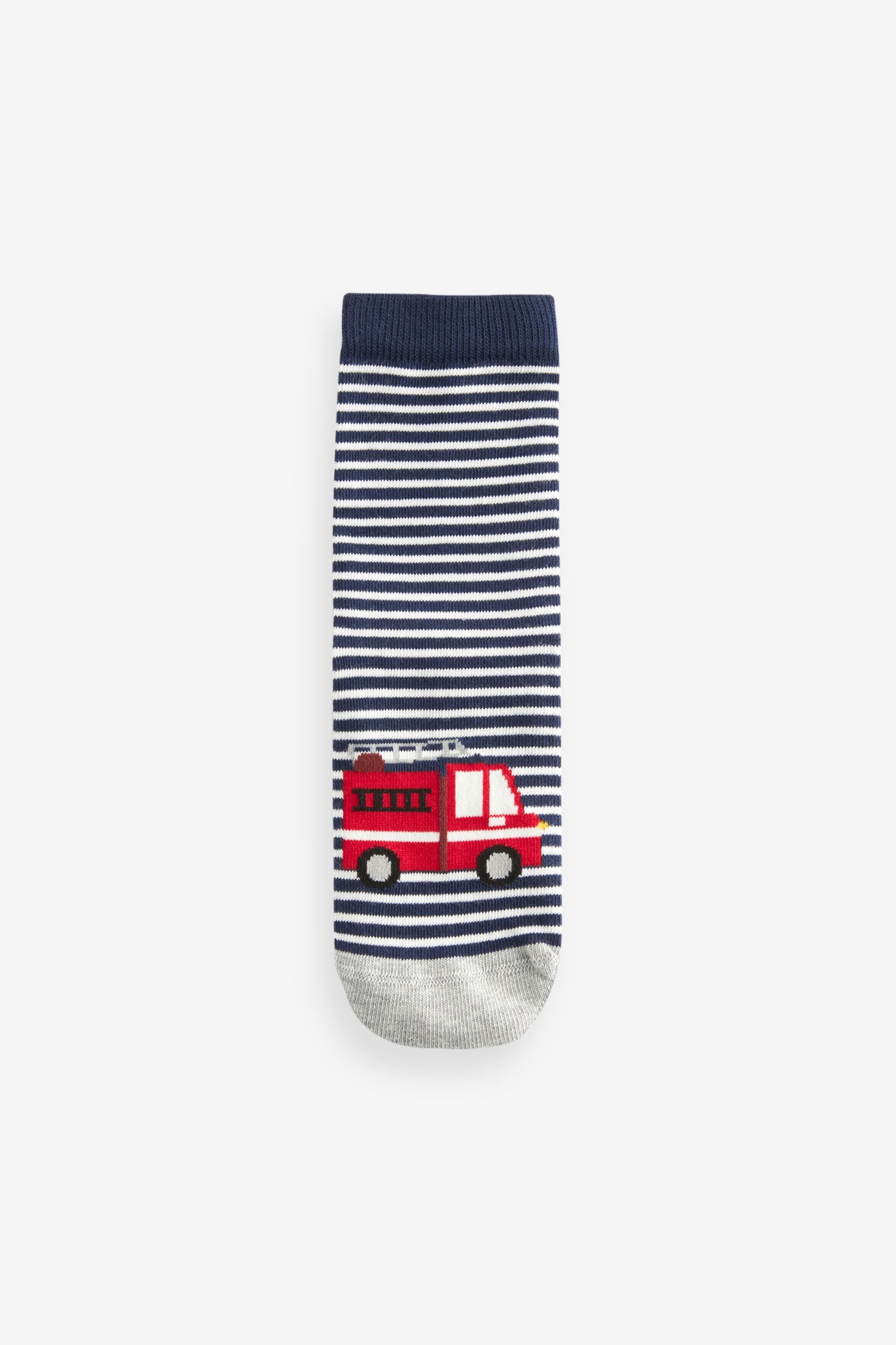 Vehicle Stripe Cotton Rich Socks 7 Pack