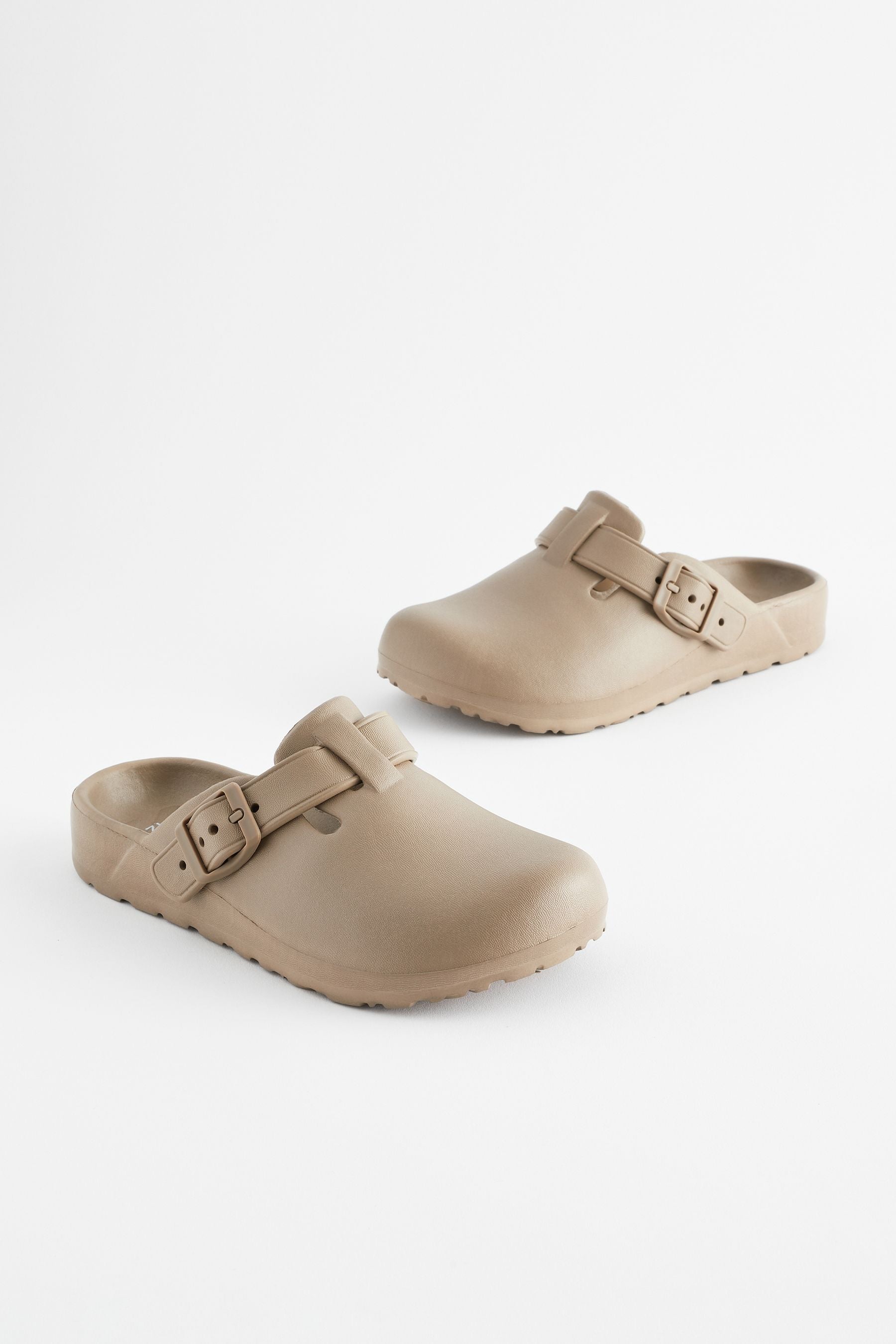 Neutral Buckle Clog Mules