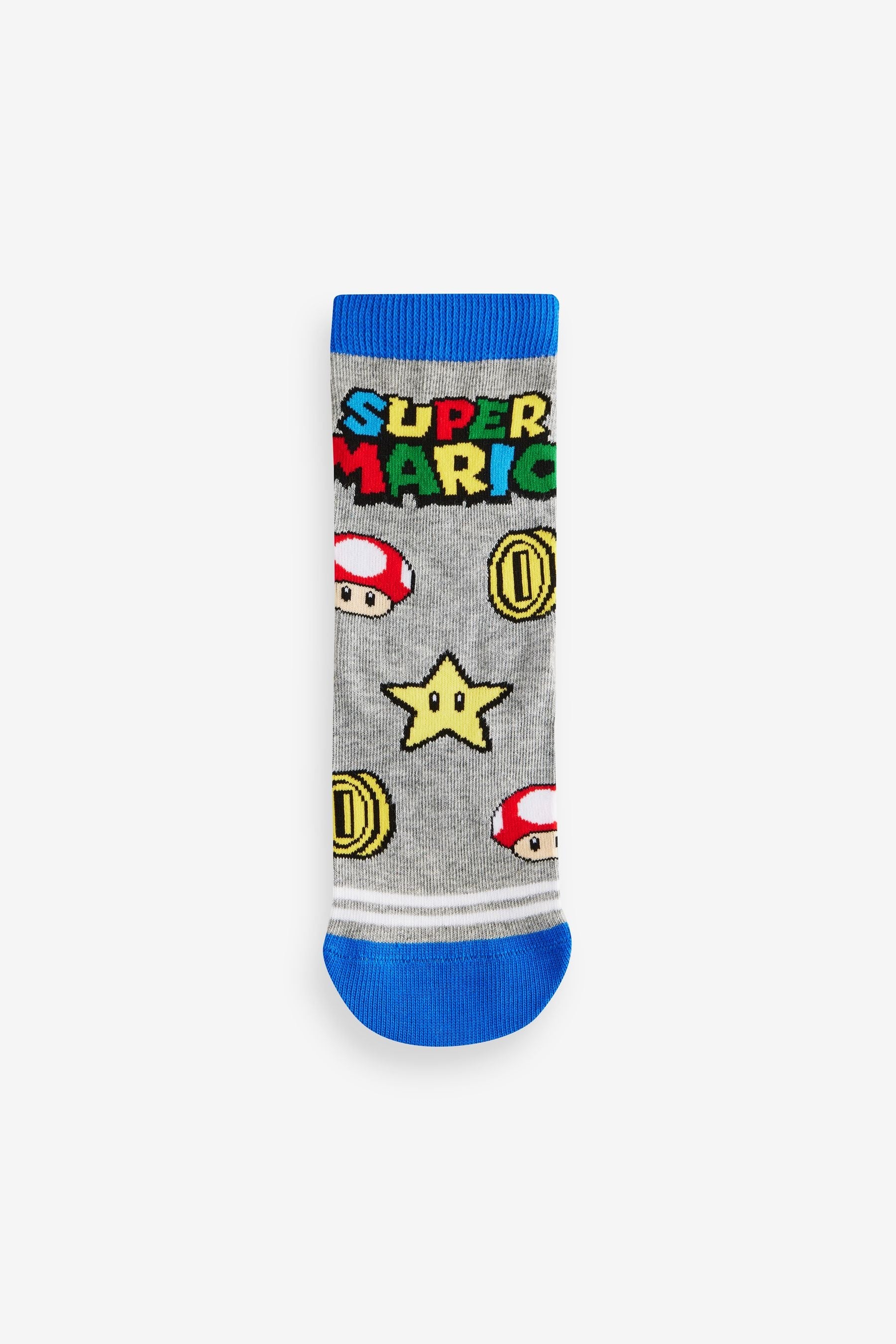 Super Mario License Character 5 Pack Cotton Rich Socks