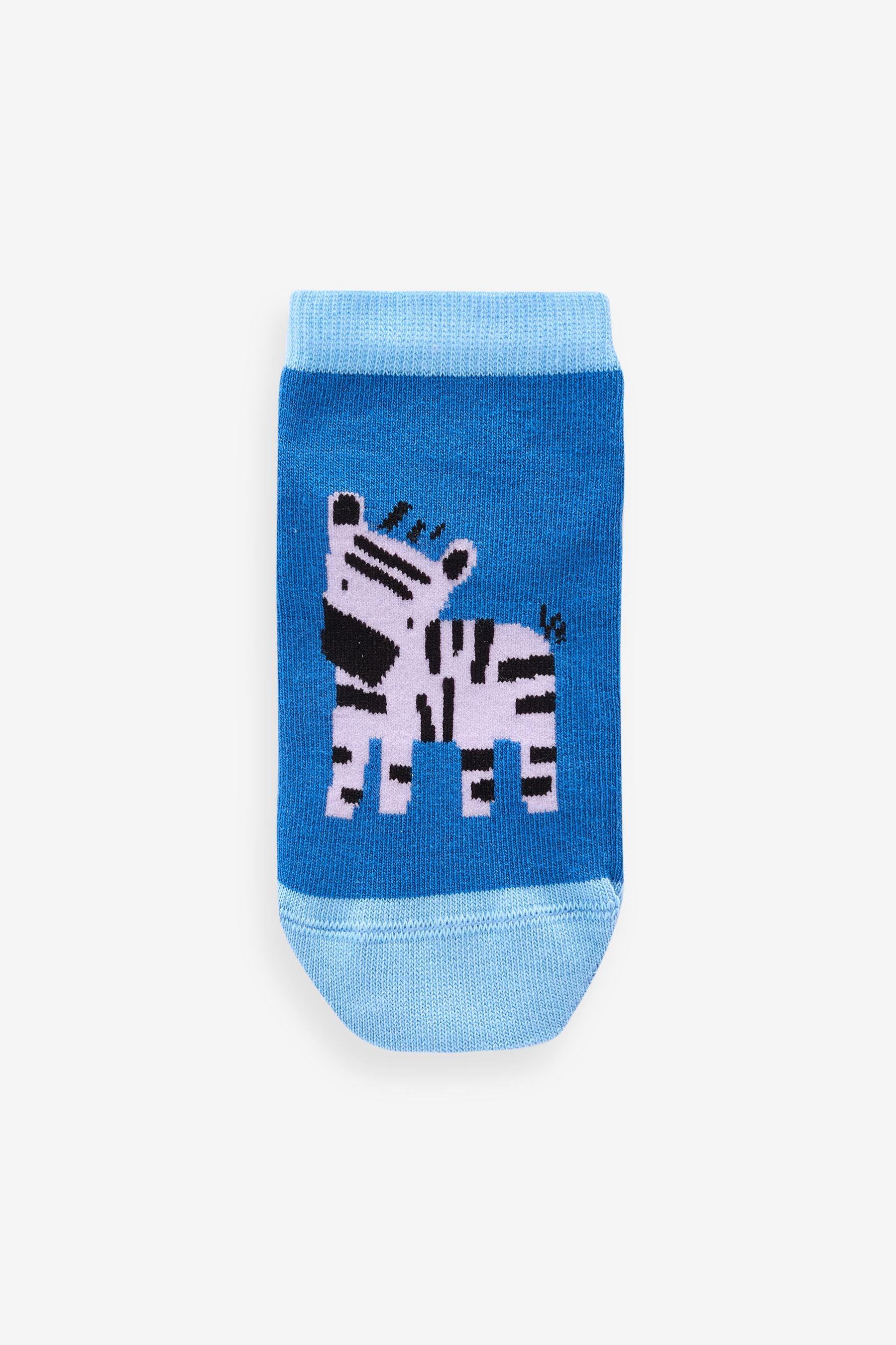 Pastel Safari Animals Cotton Rich Trainer Socks 7 Pack