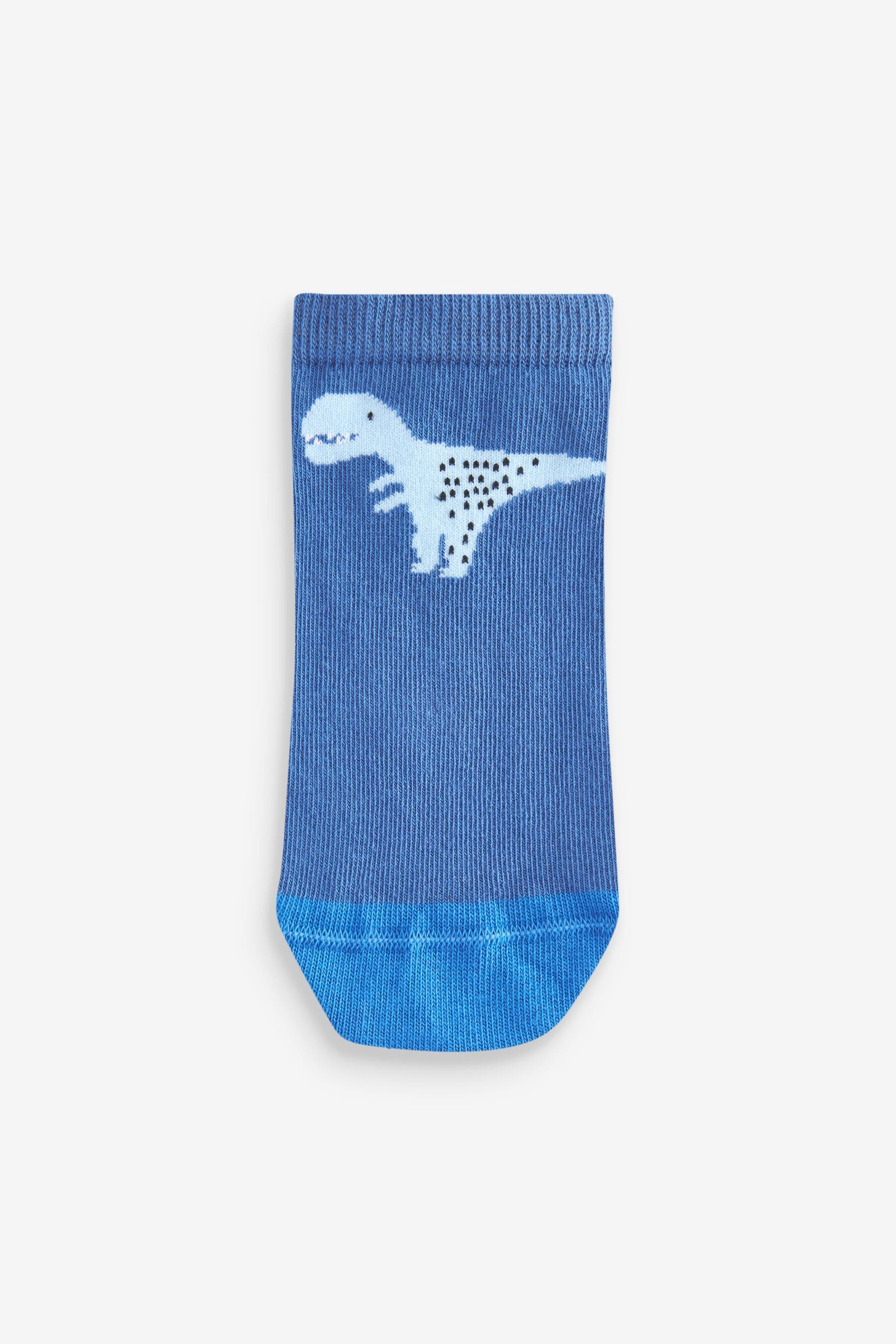 Blue Dinos Cotton Rich Trainer Socks 7 Pack