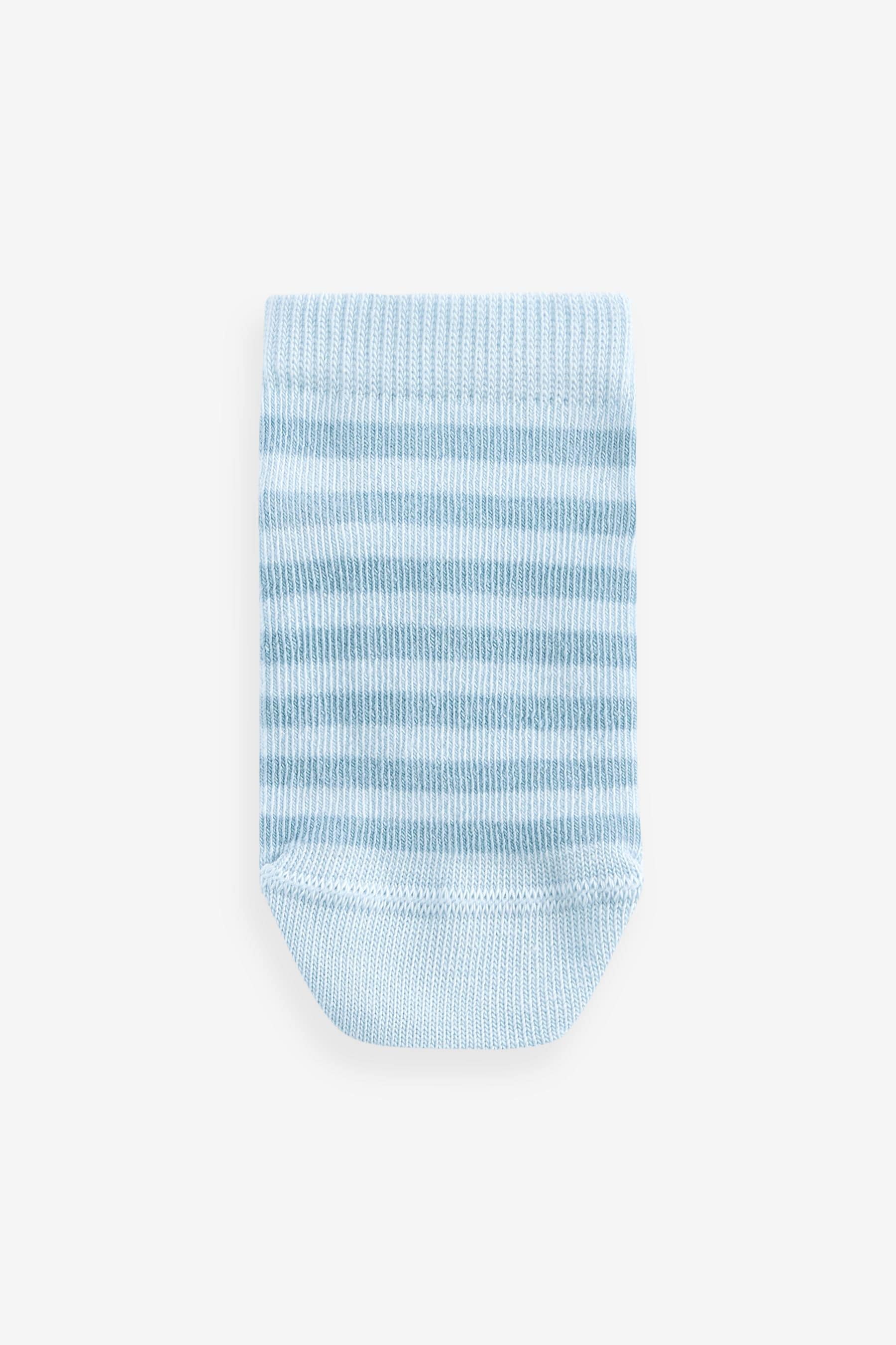 Neutral/Blue Bears Cotton Rich Trainer Socks 7 Pack