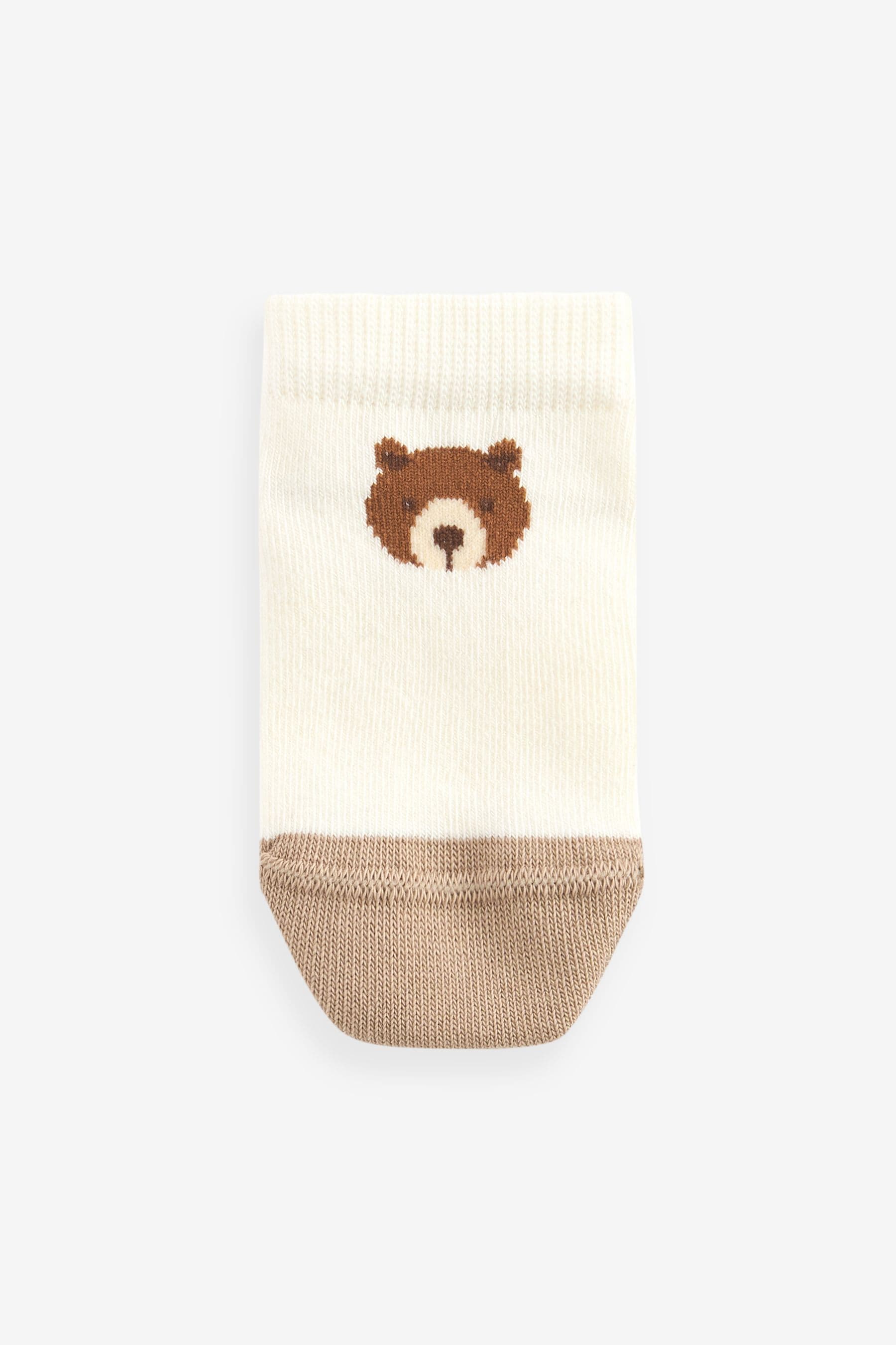 Neutral/Blue Bears Cotton Rich Trainer Socks 7 Pack