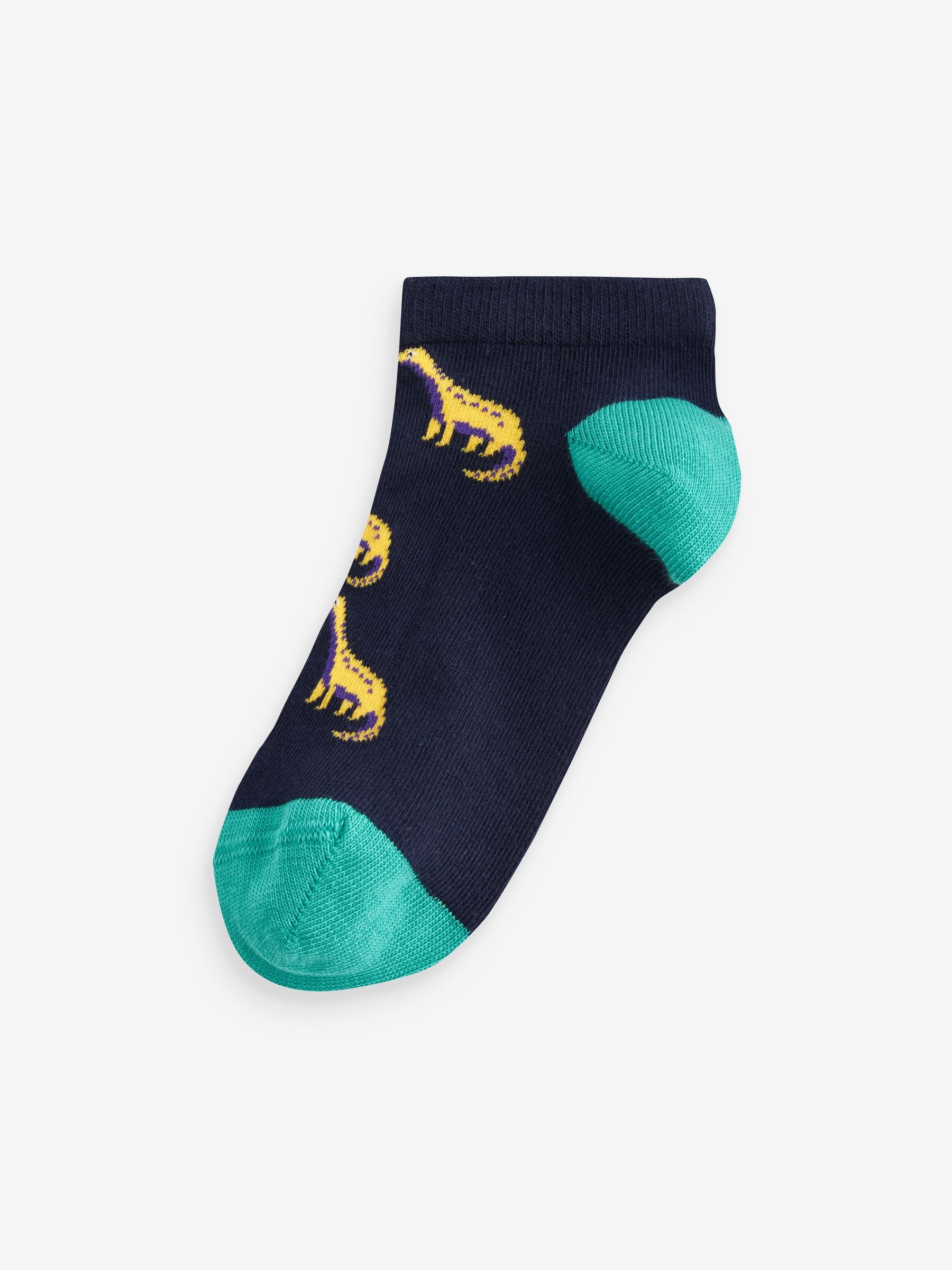 Bright Dinosaurs Cotton Rich Trainer Socks 7 Pack