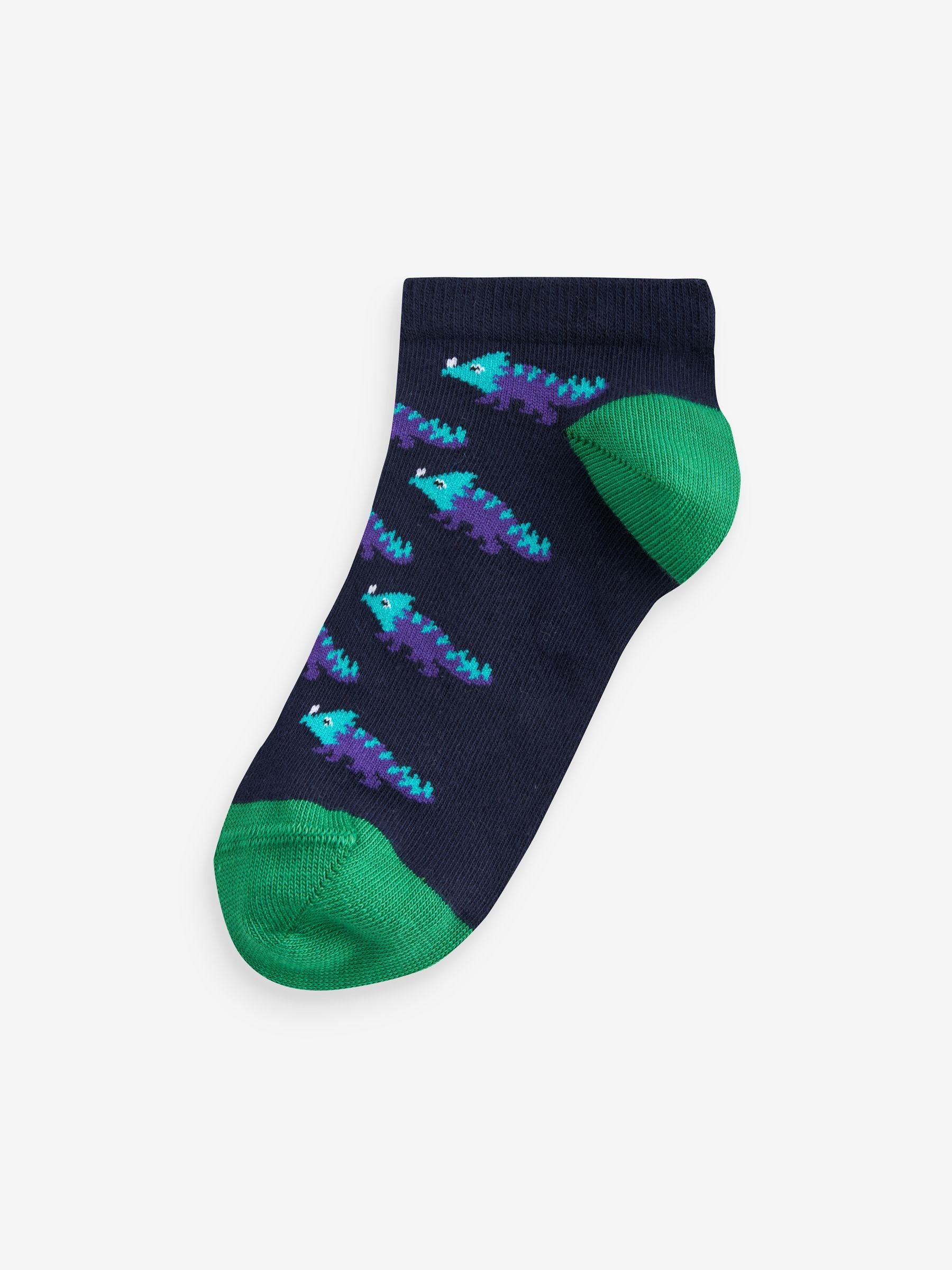 Bright Dinosaurs Cotton Rich Trainer Socks 7 Pack