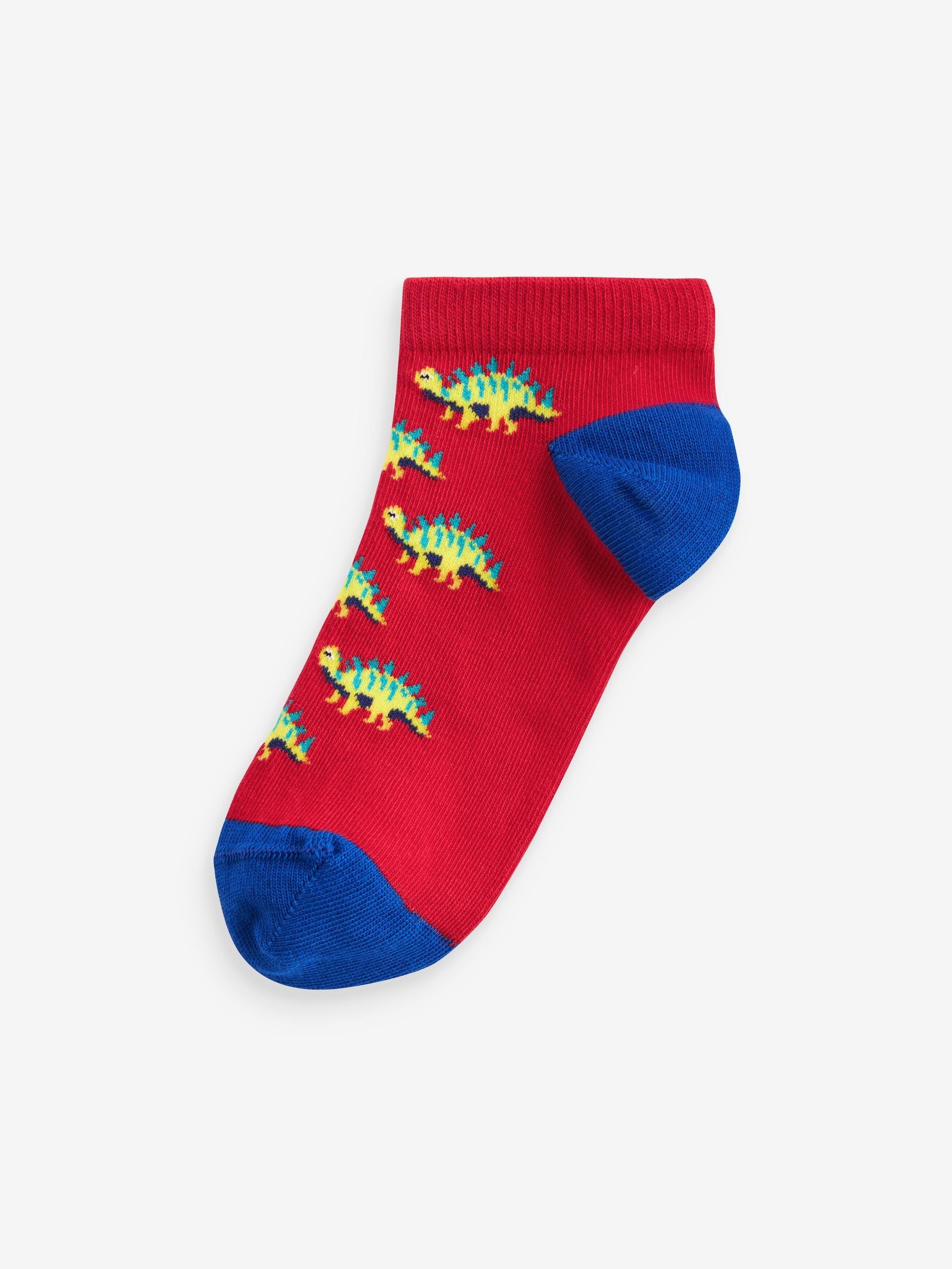 Bright Dinosaurs Cotton Rich Trainer Socks 7 Pack