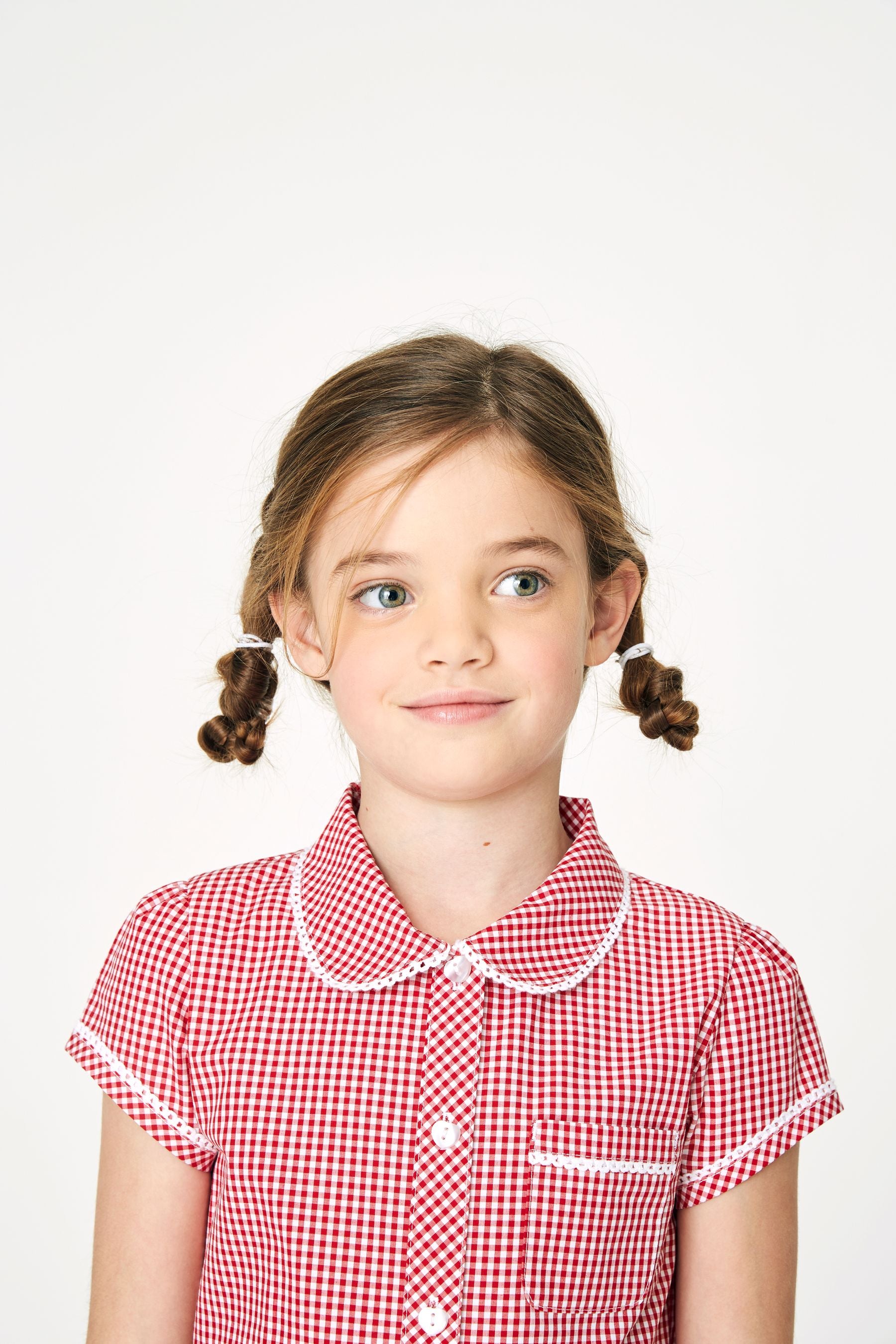 Red Cotton Rich Drop Waist Gingham School Dress (3-14yrs)