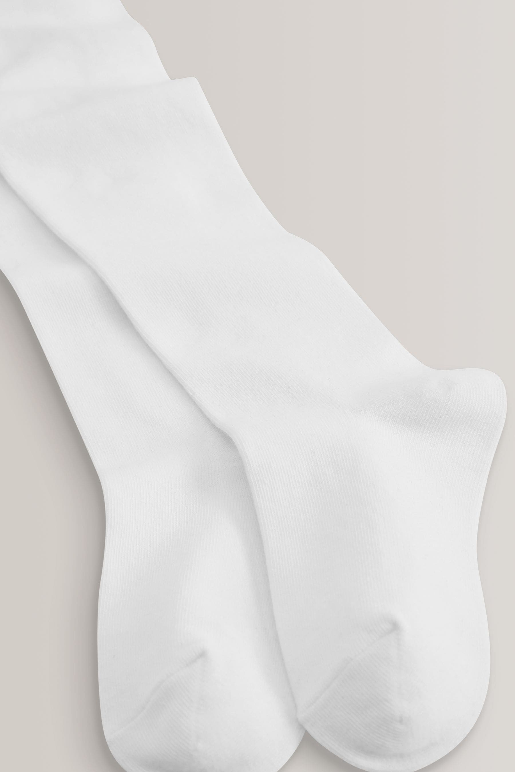 White Regular Length 3 Pack Cotton Rich School Tights