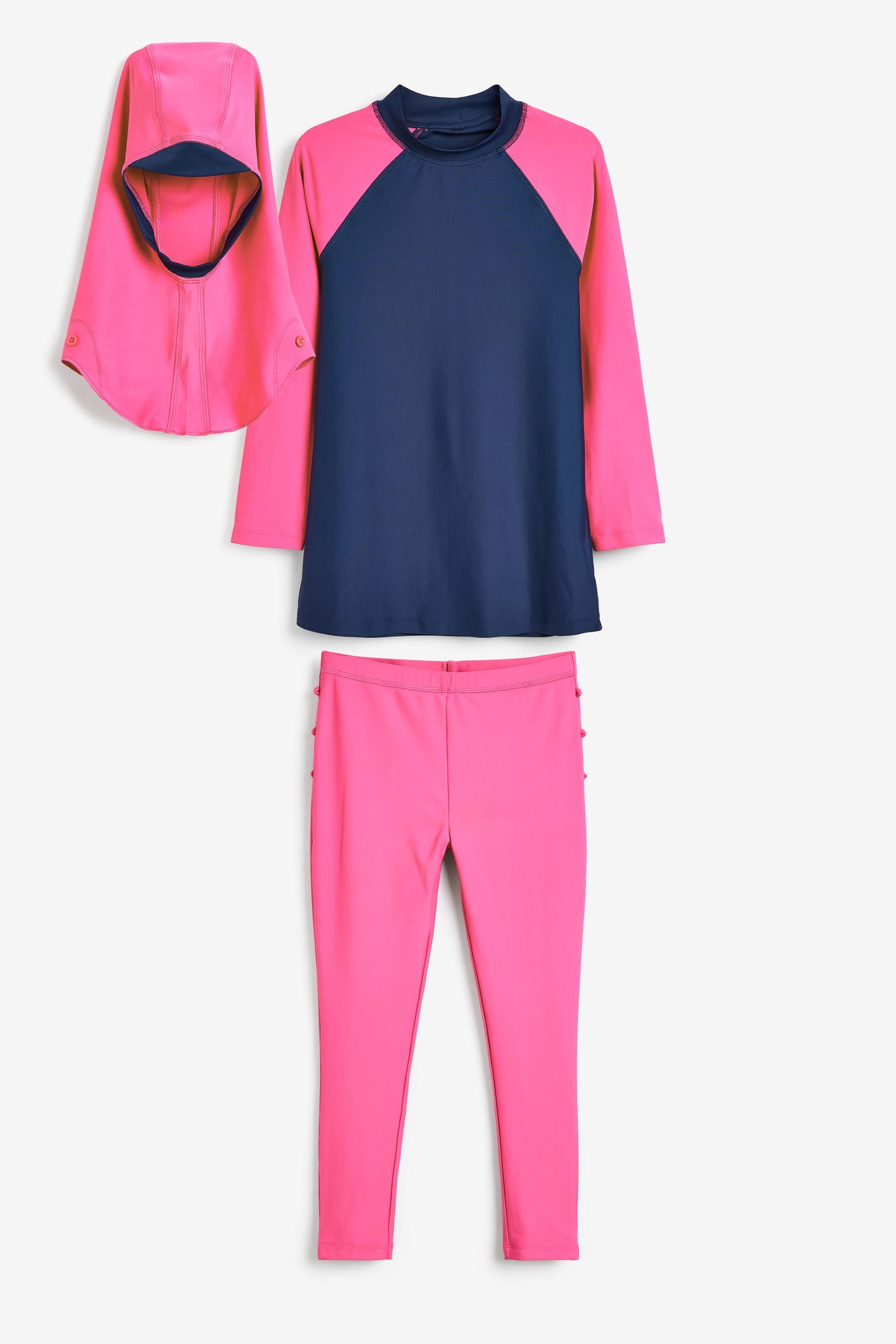 Navy/Pink 3 Piece Swim Set (8-16yrs)