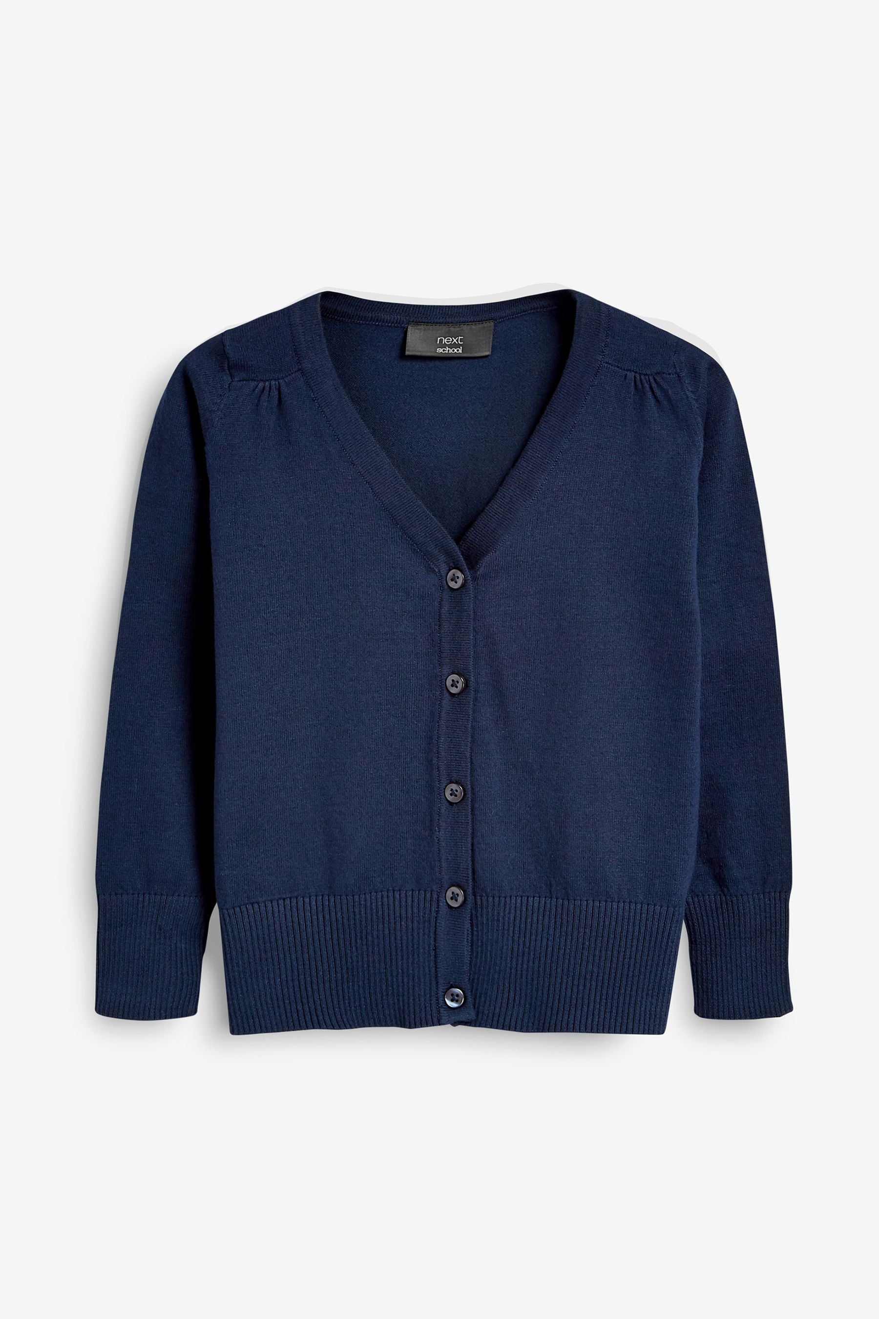 Navy Blue Cotton Rich School V-Neck Cardigan (3-16yrs)