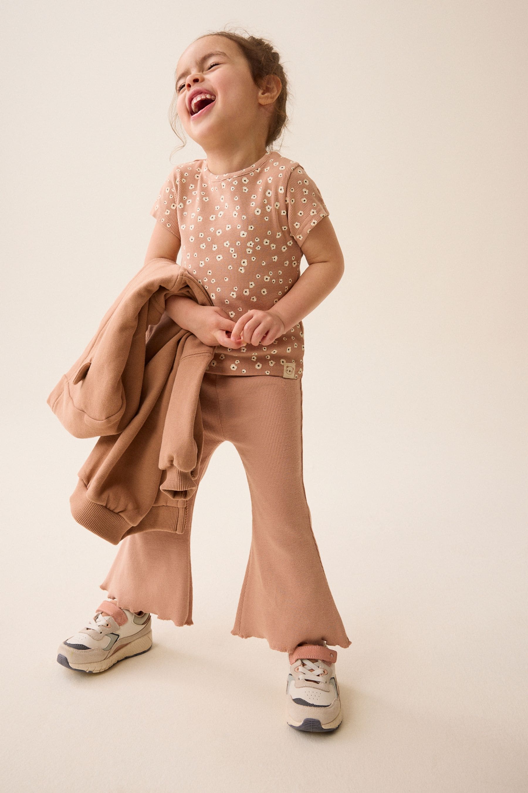 Brown Longline Zip Through 3 Piece Set (3mths-7yrs)