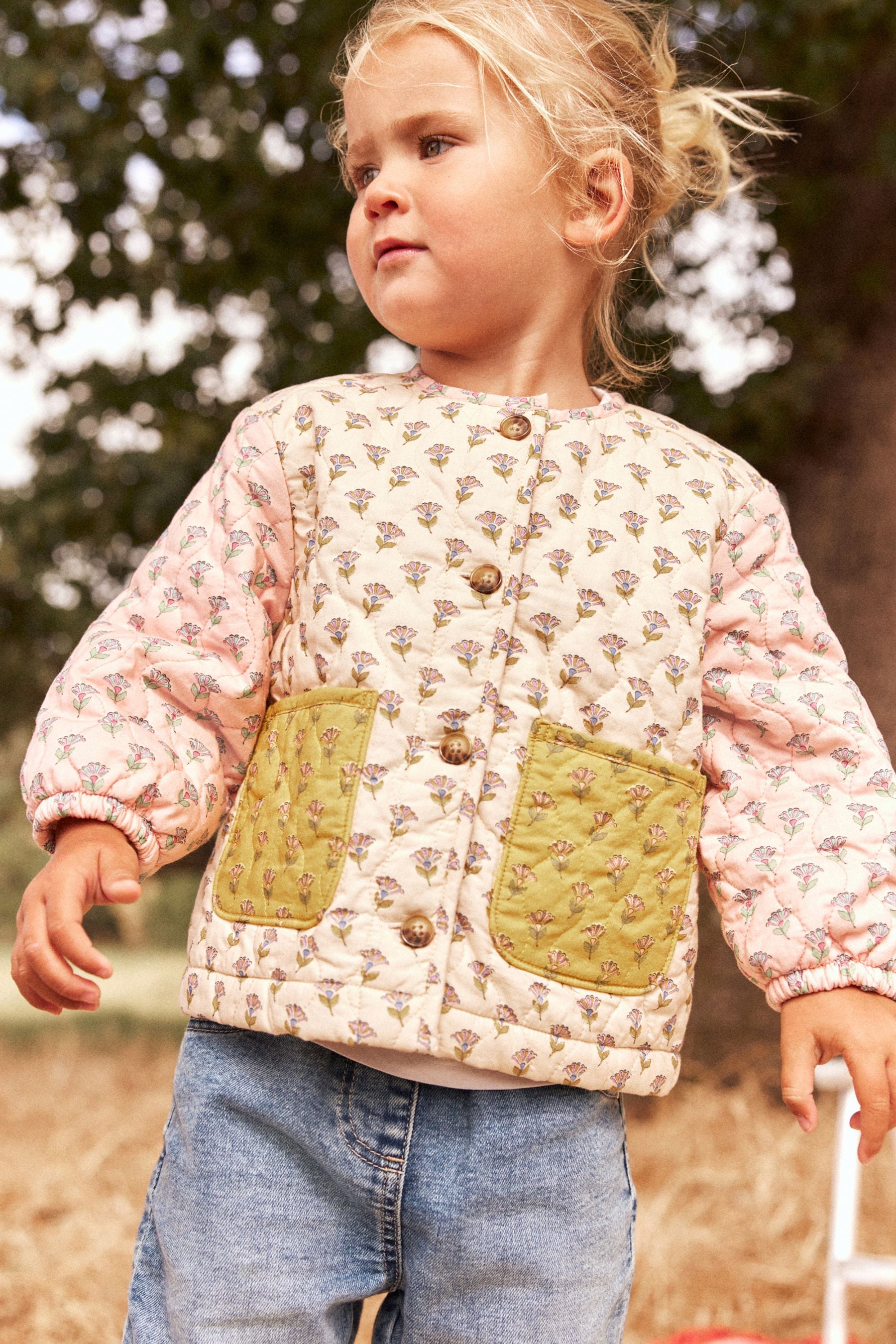 Multi Colourblock Quilted Jacket (3mths-7yrs)