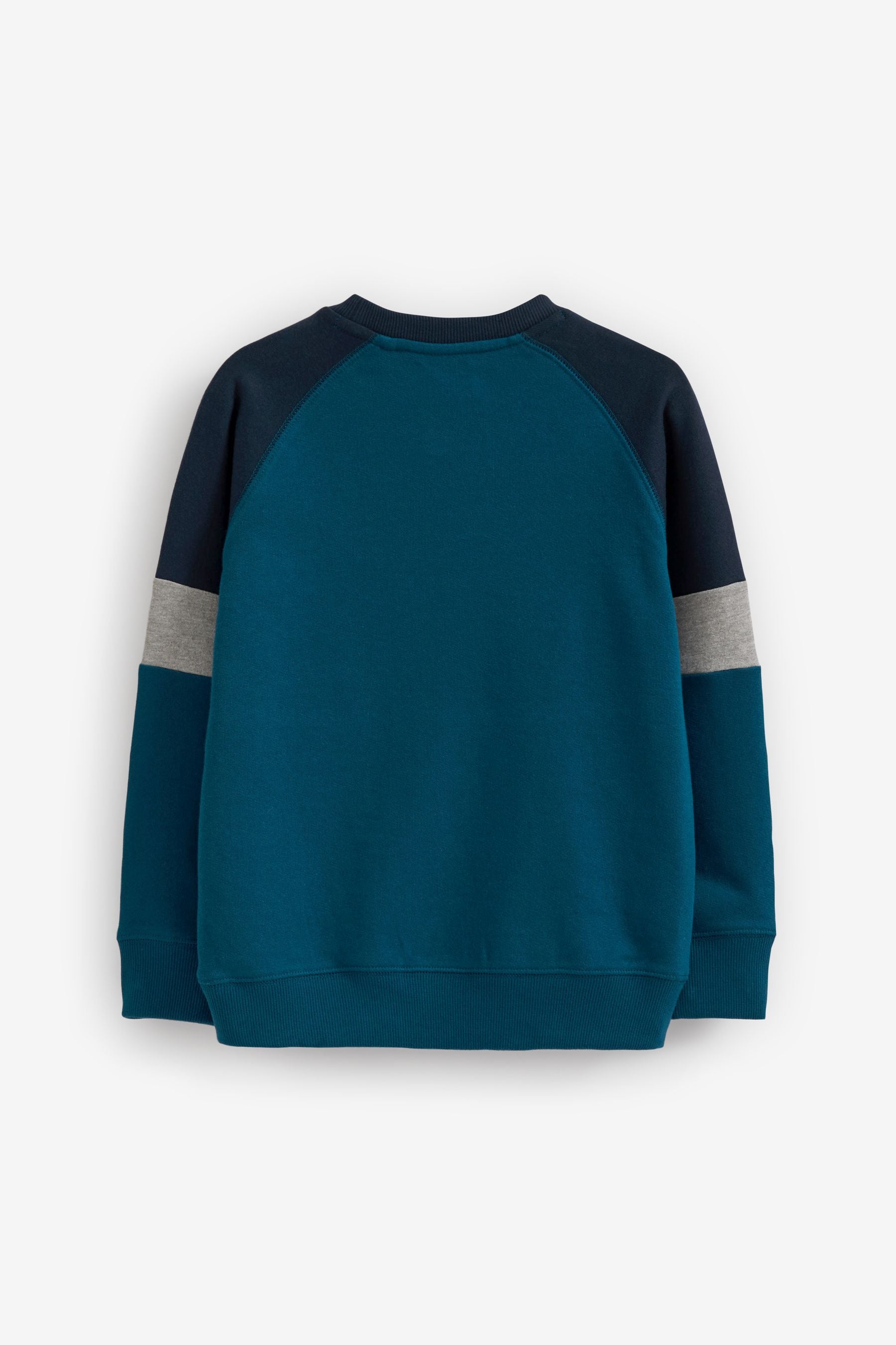 Teal Blue Long Sleeve Raglan Crew Sweatshirt (3-16yrs)