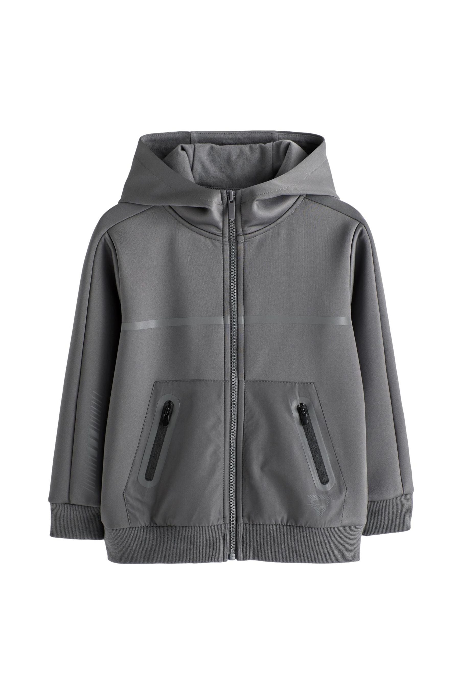 Charcoal Grey Sporty Zip Through Hoodie (5-16yrs)