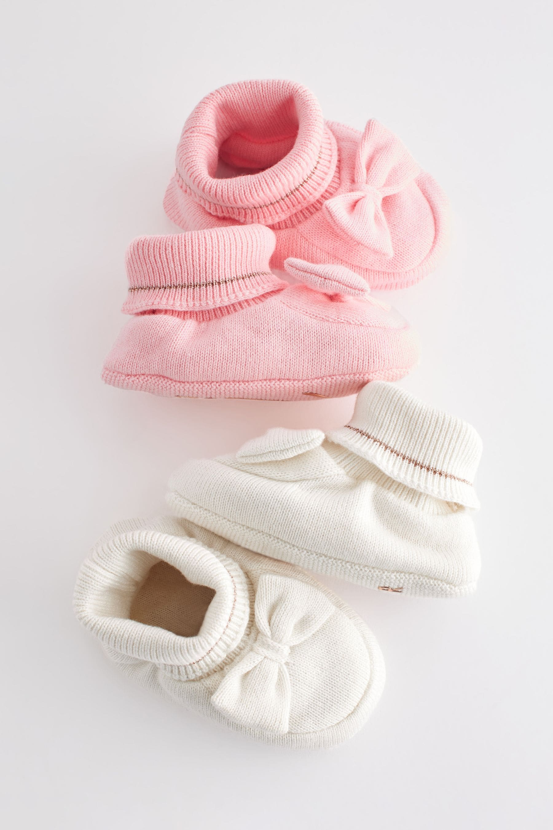 Baker by Ted Baker Baby Girls Multi Knitted Booties Gift Set 2 Pack