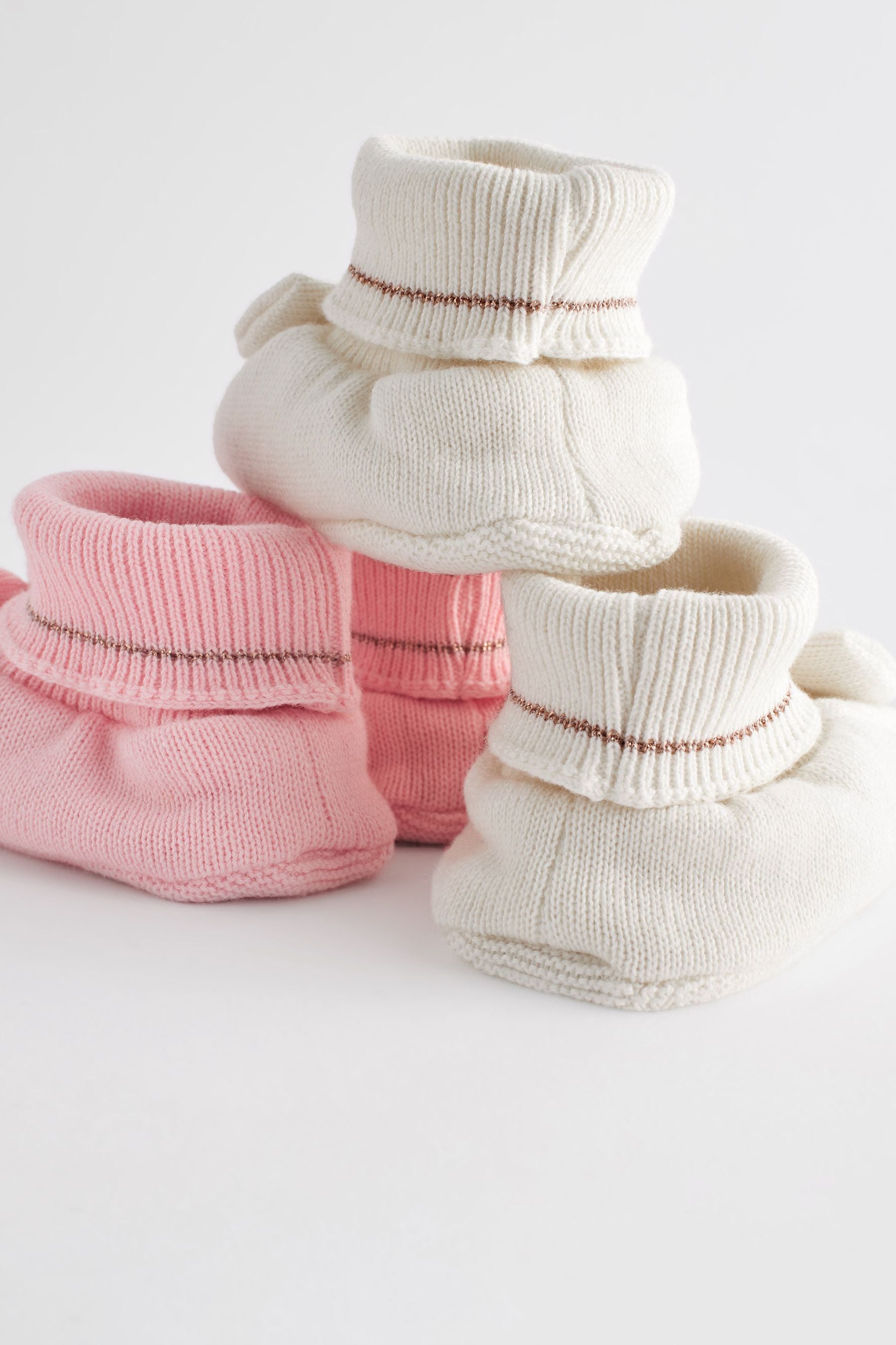 Baker by Ted Baker Baby Girls Multi Knitted Booties Gift Set 2 Pack