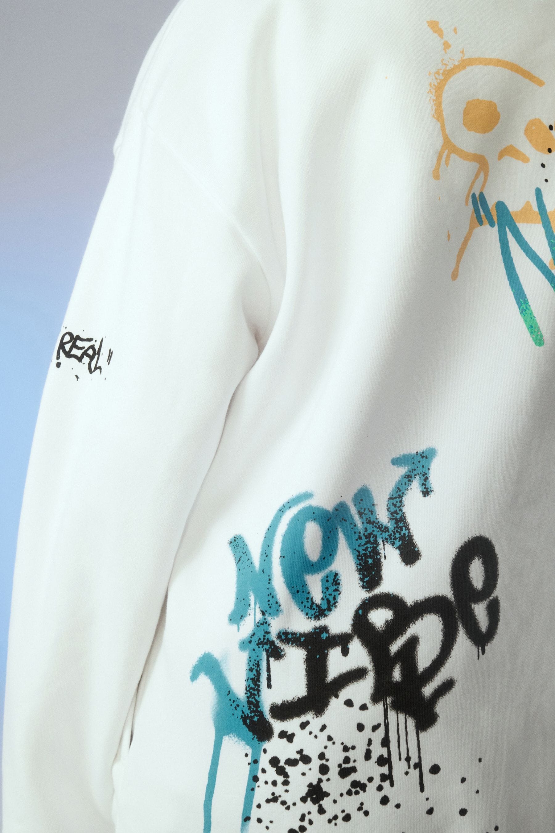 White Graffiti Graphic Hoodie (3-16yrs)