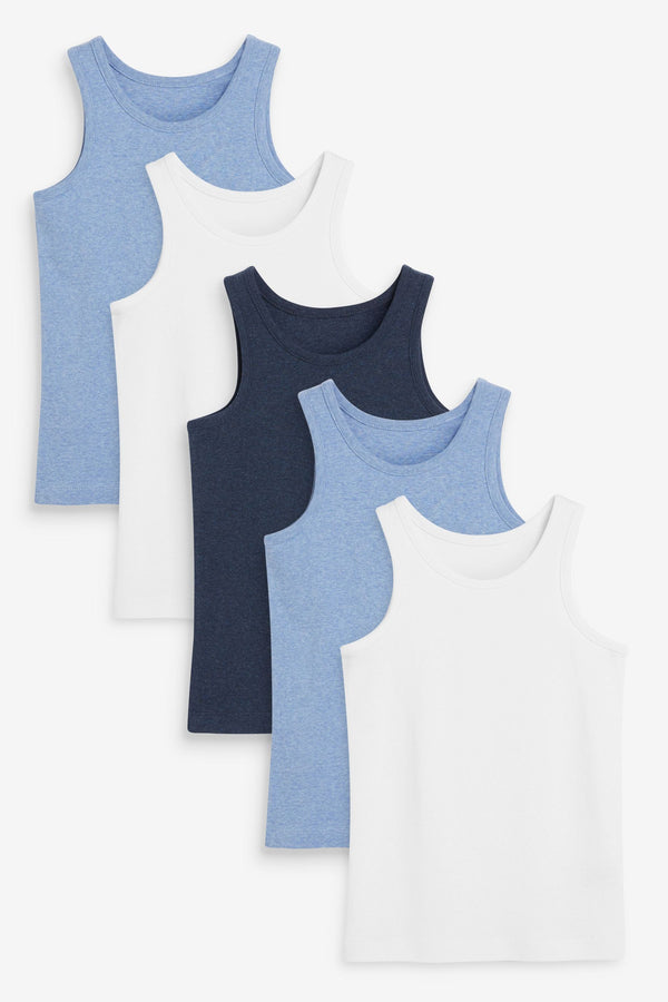 Blue/Grey Vests 5 Pack (1.5-16yrs)