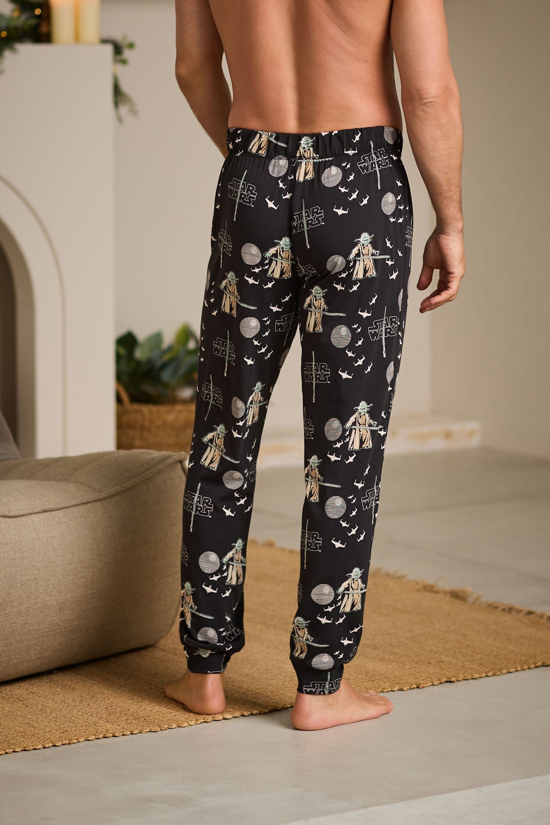 Black Yoda Star Wars Christmas License Pyjama Bottoms