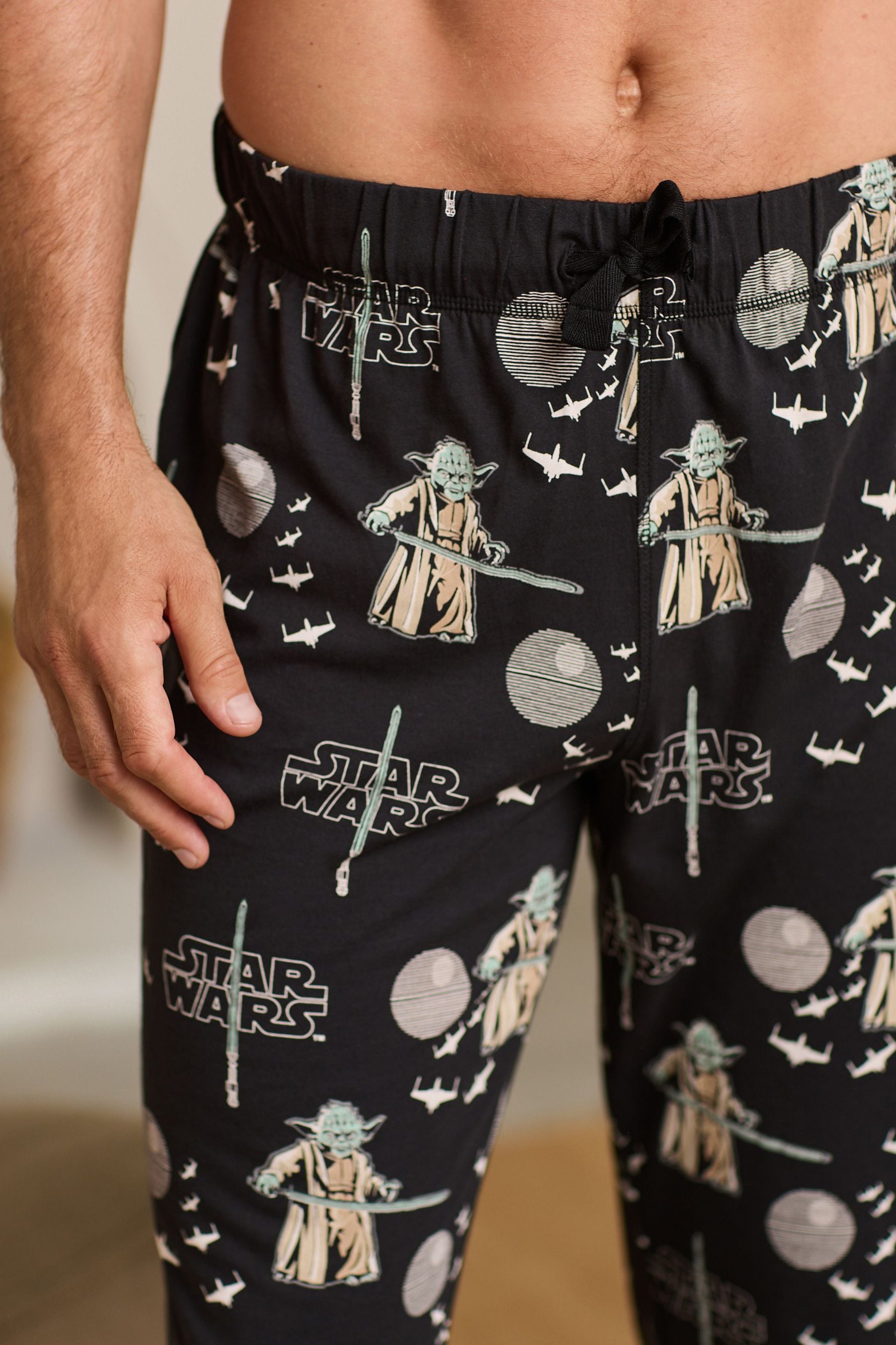 Black Yoda Star Wars Christmas License Pyjama Bottoms