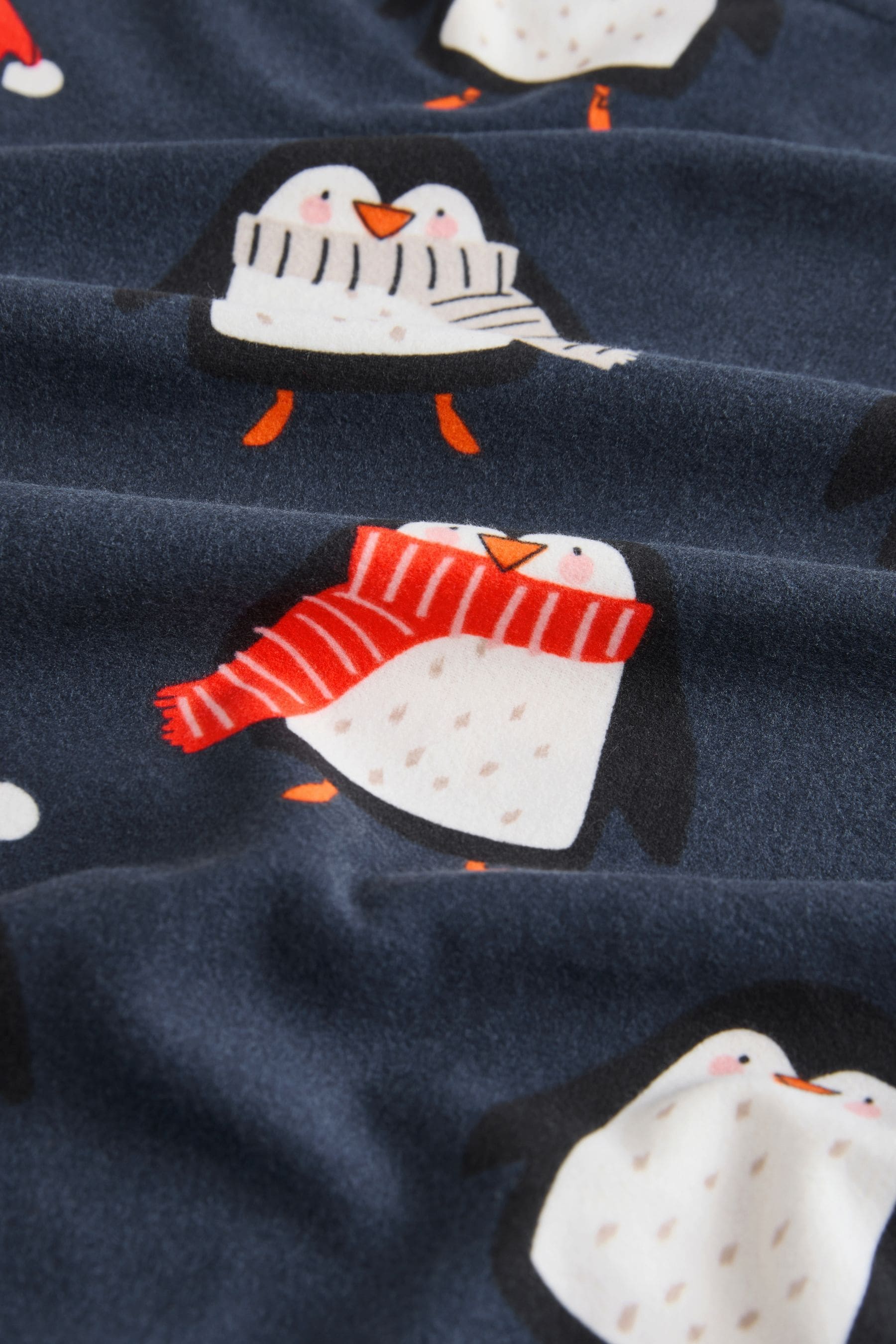 Navy Blue Matching Family Mens Christmas Penguin Pyjamas