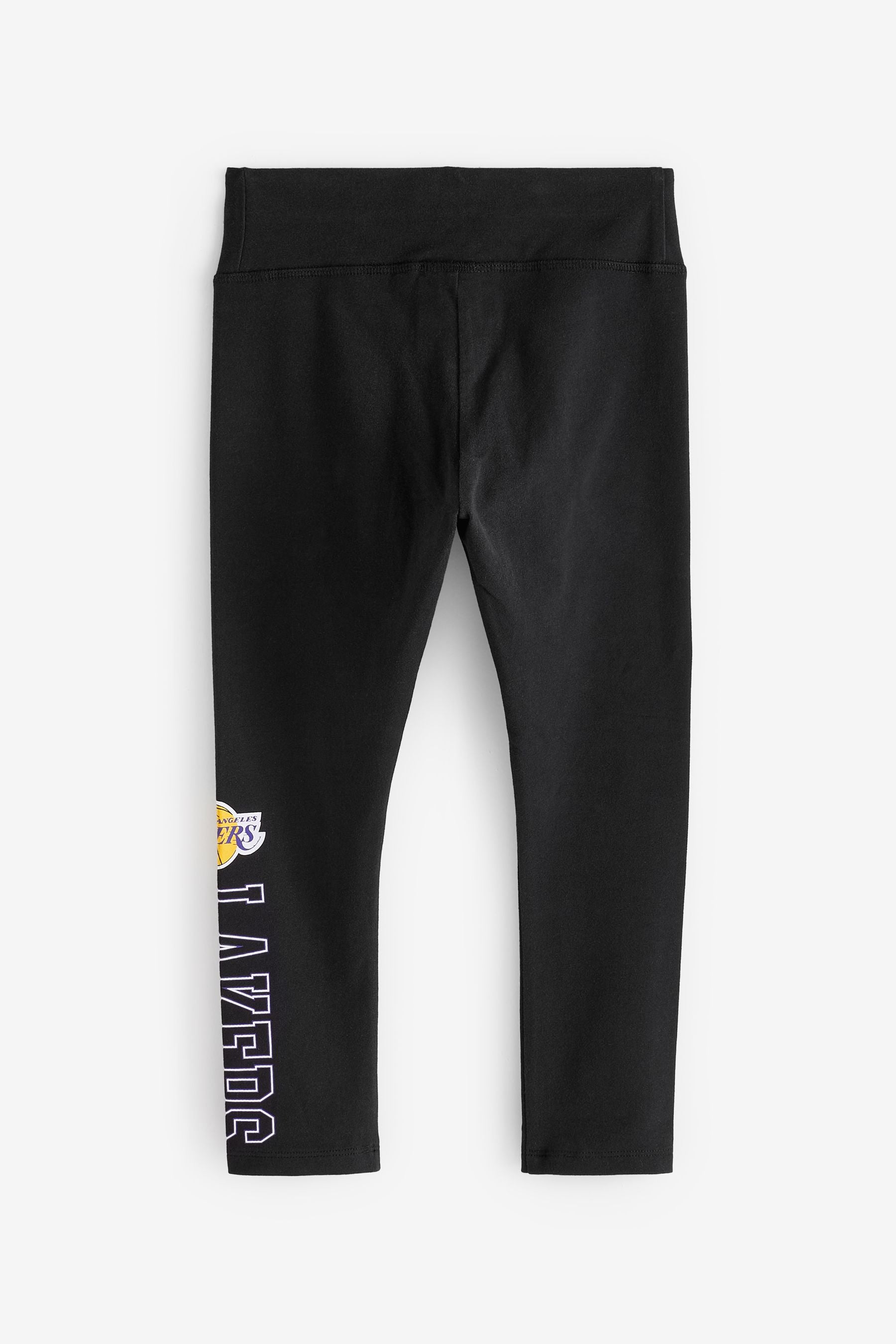 Dark Black NBA Los Angeles Lakers Printed Leggings (3-16yrs)