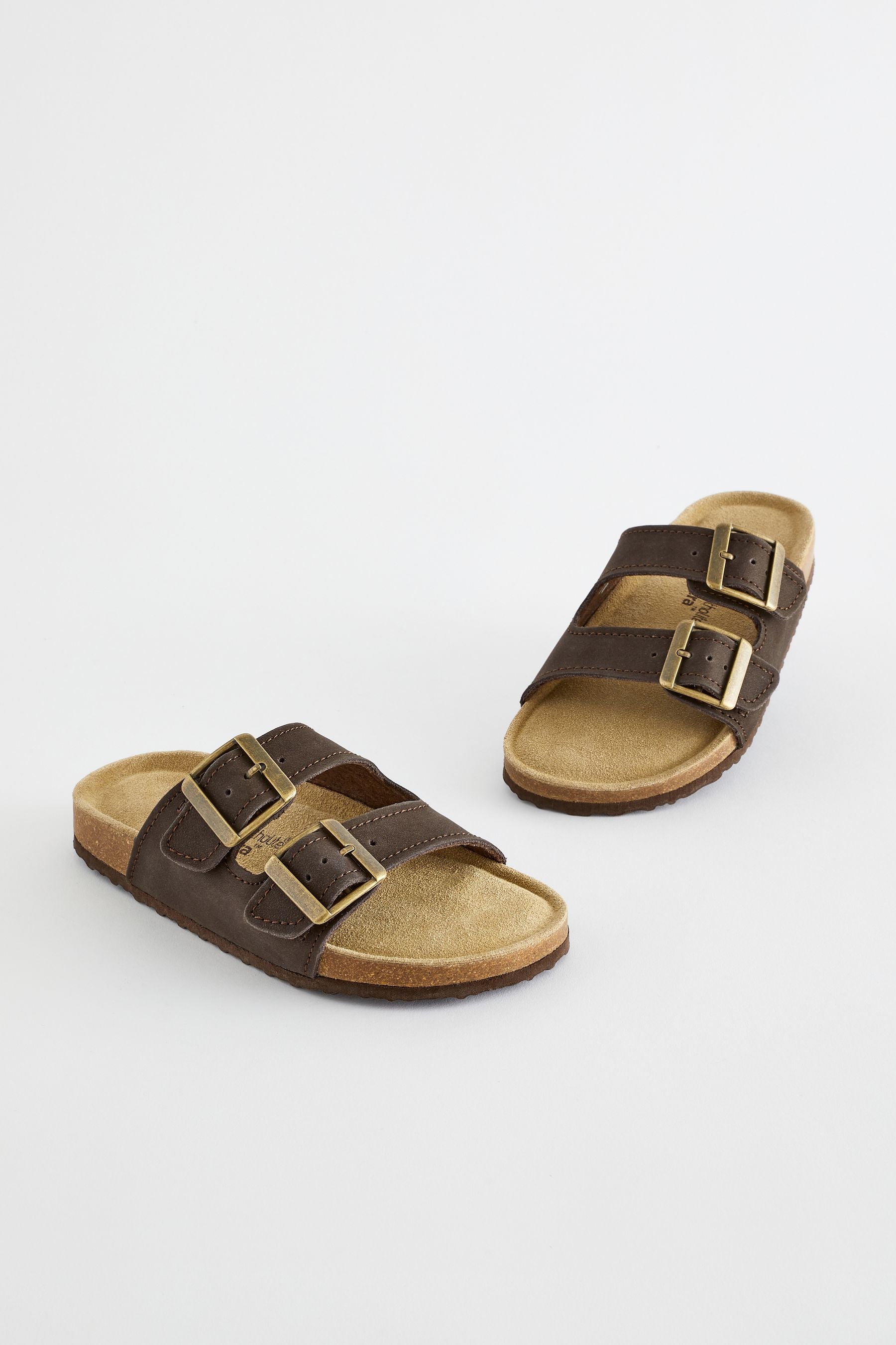 Chocolate Brown Slip-On Corkbed Sandals