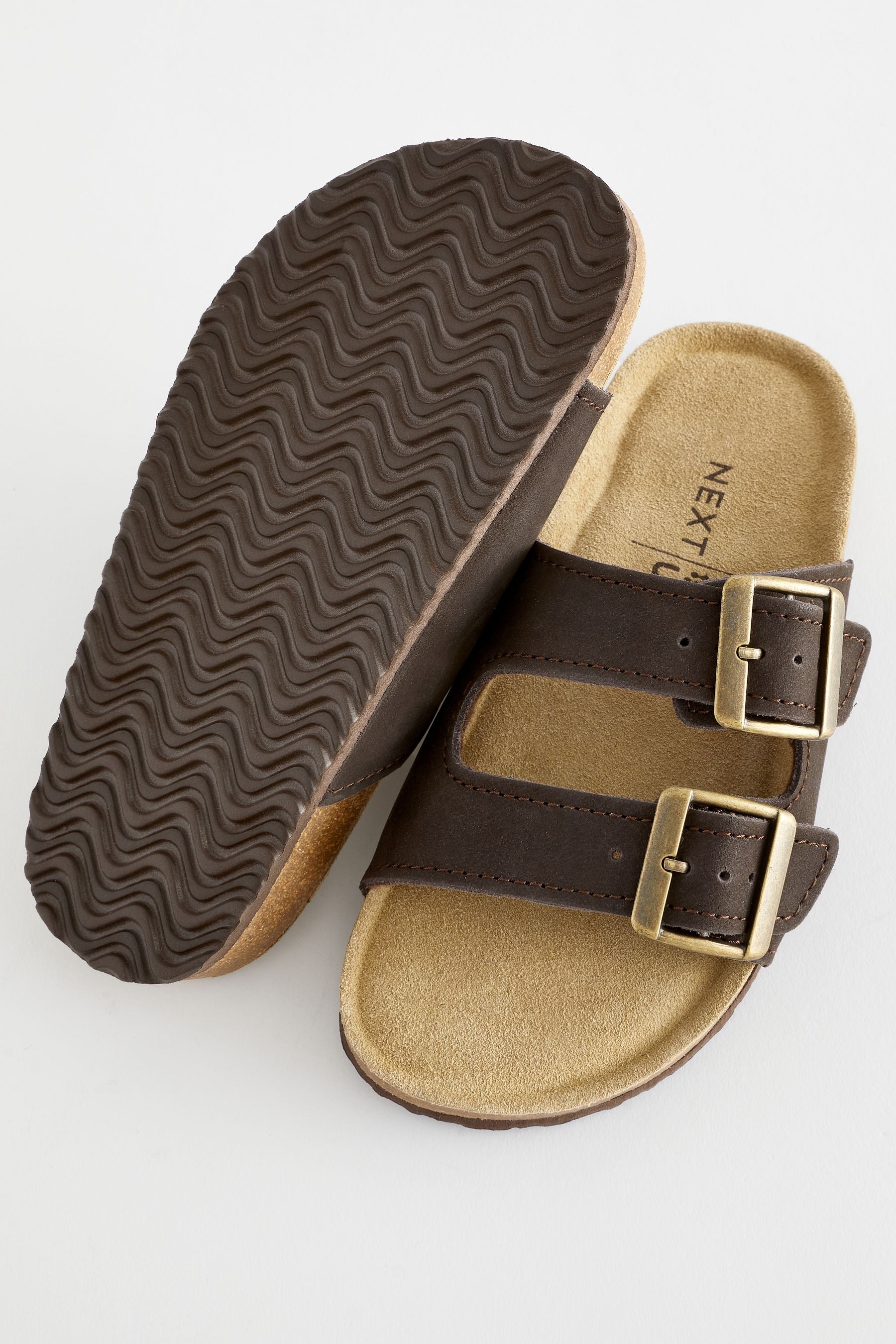 Chocolate Brown Slip-On Corkbed Sandals