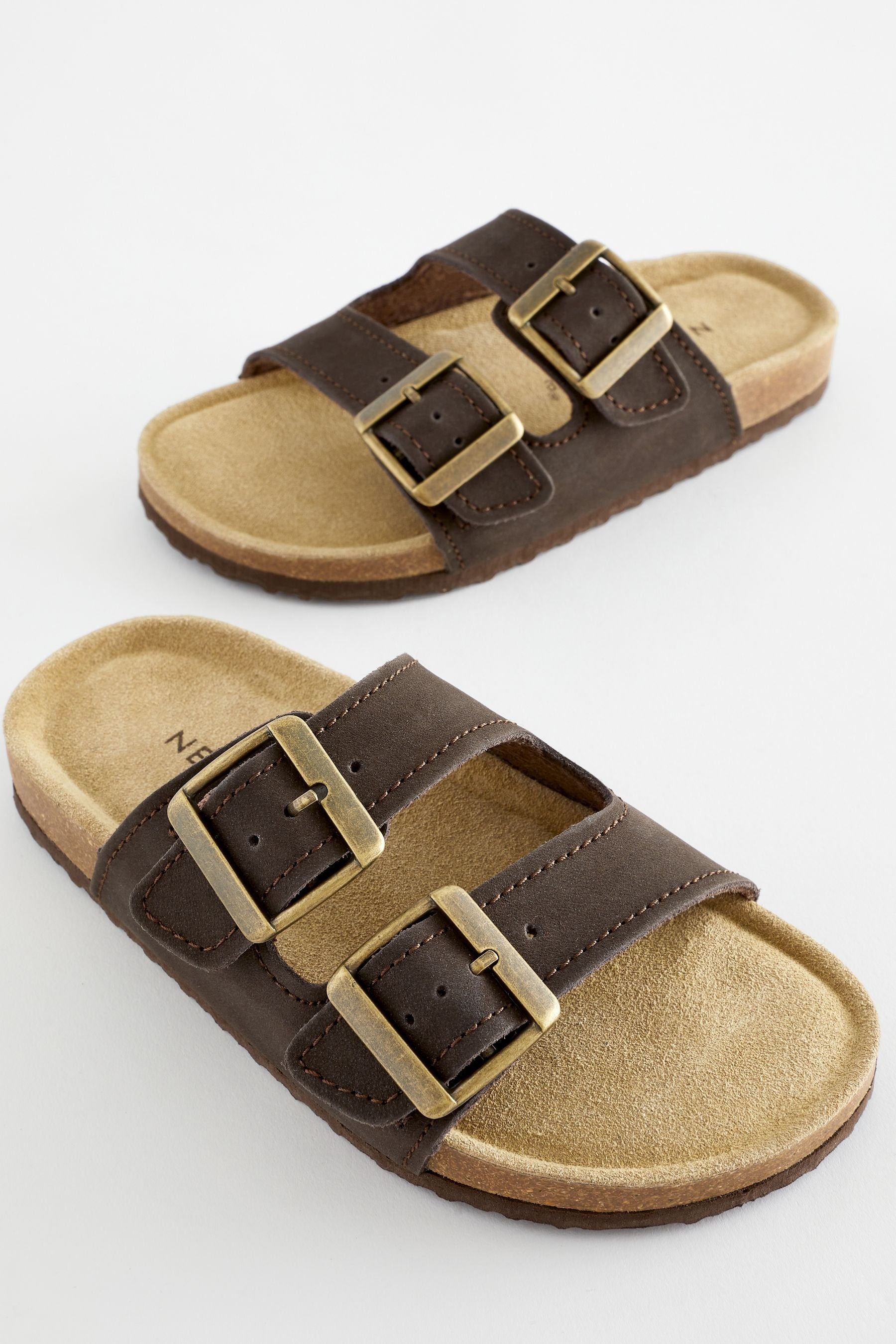 Chocolate Brown Slip-On Corkbed Sandals