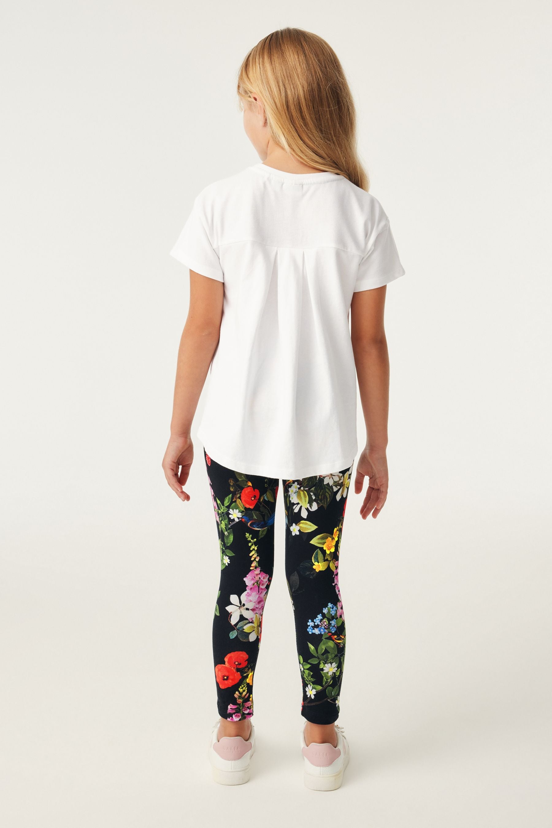 Baker by Ted Baker Floral Leggings and Sequin 100% Cotton T-Shirt Set