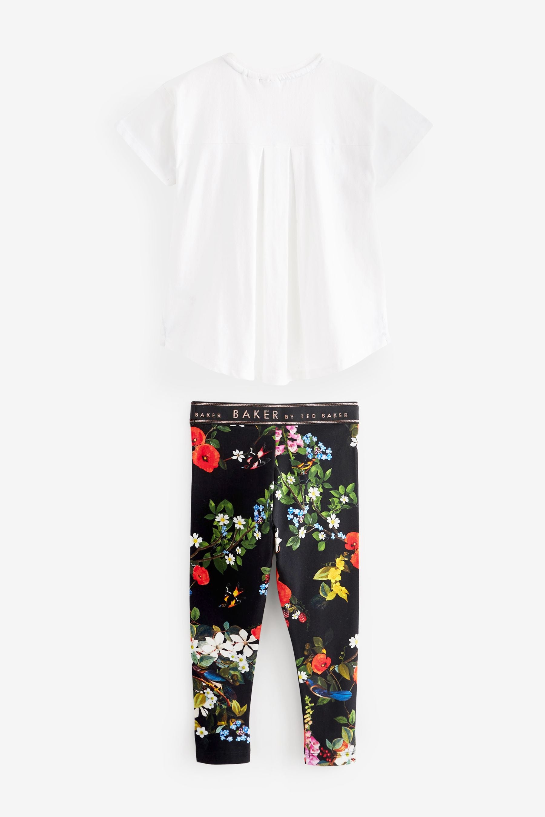 Baker by Ted Baker Floral Leggings and Sequin 100% Cotton T-Shirt Set