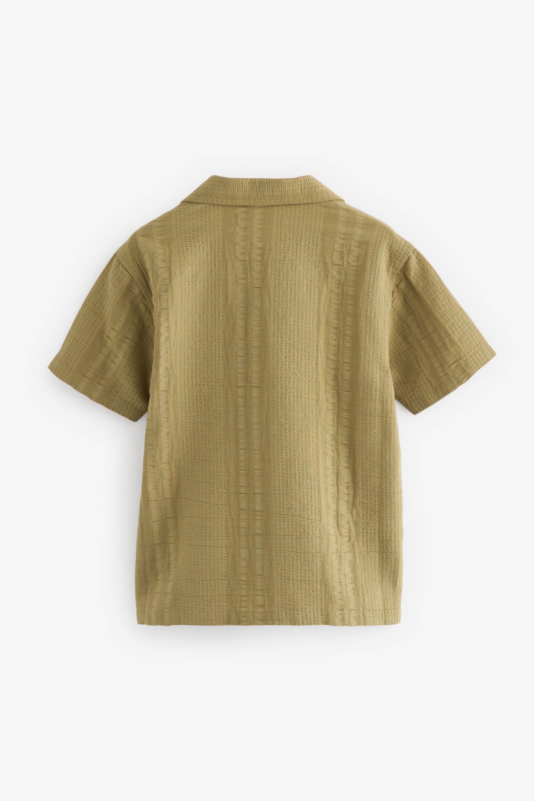 Green Short Sleeves Textured Shirt (3-16yrs)