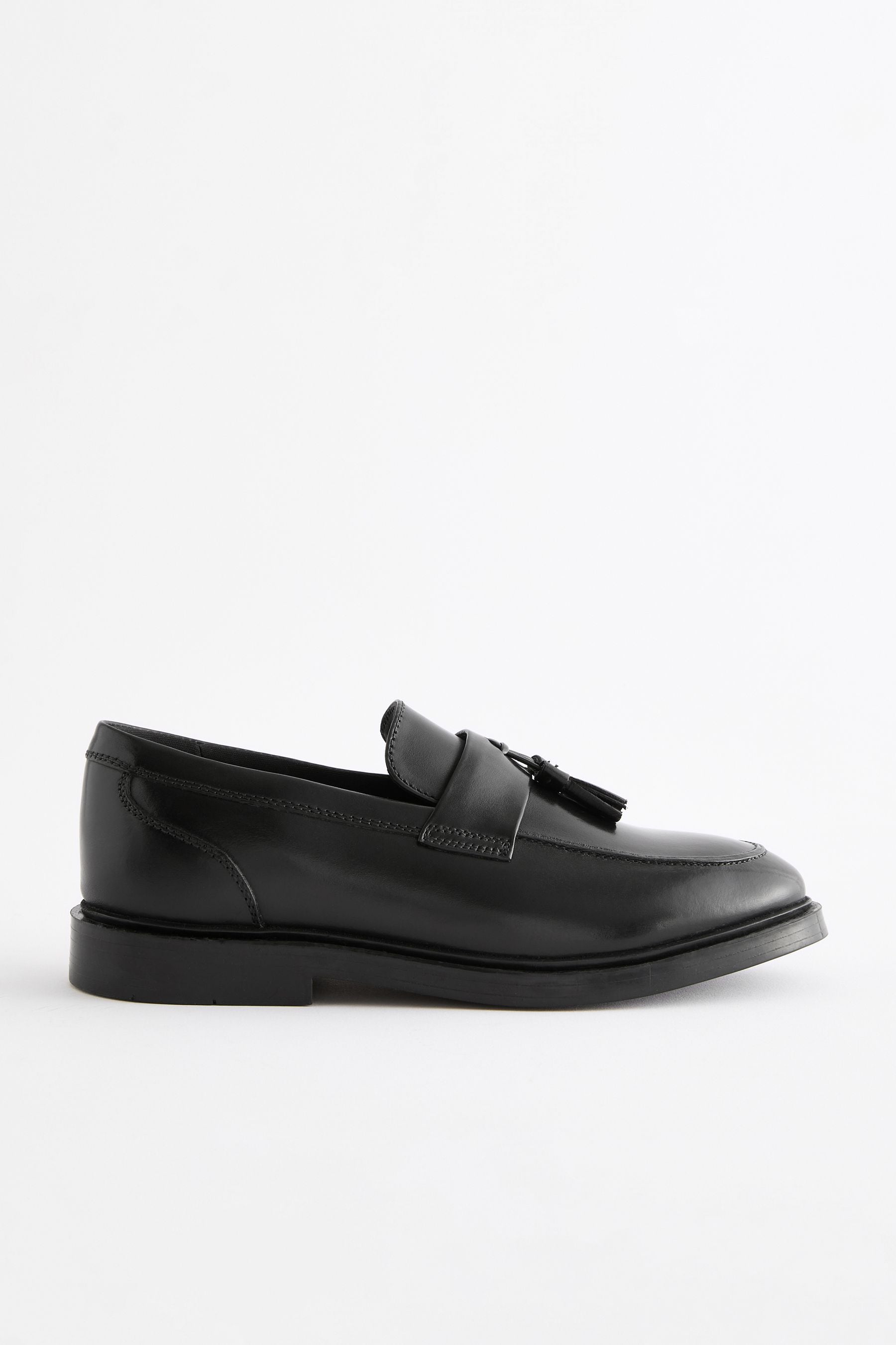 Black School Leather Saddle Loafers