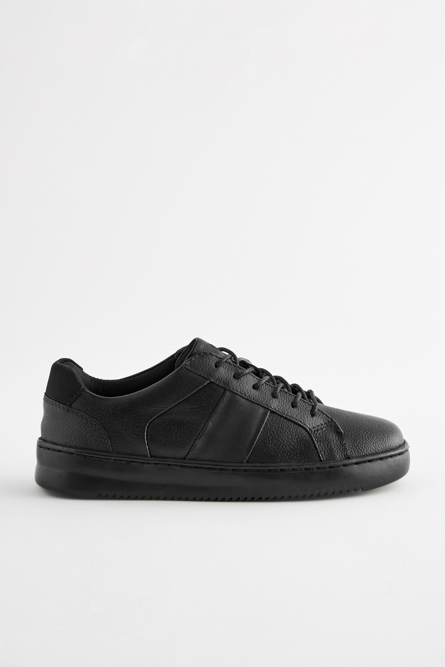 Black Leather Lace Up School Shoes