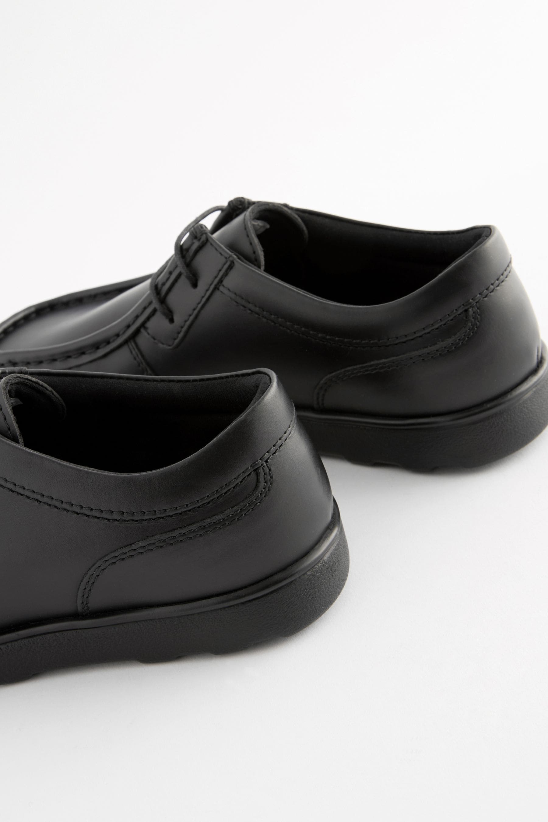 Black Standard Fit (F) School Leather Lace-Up Shoes