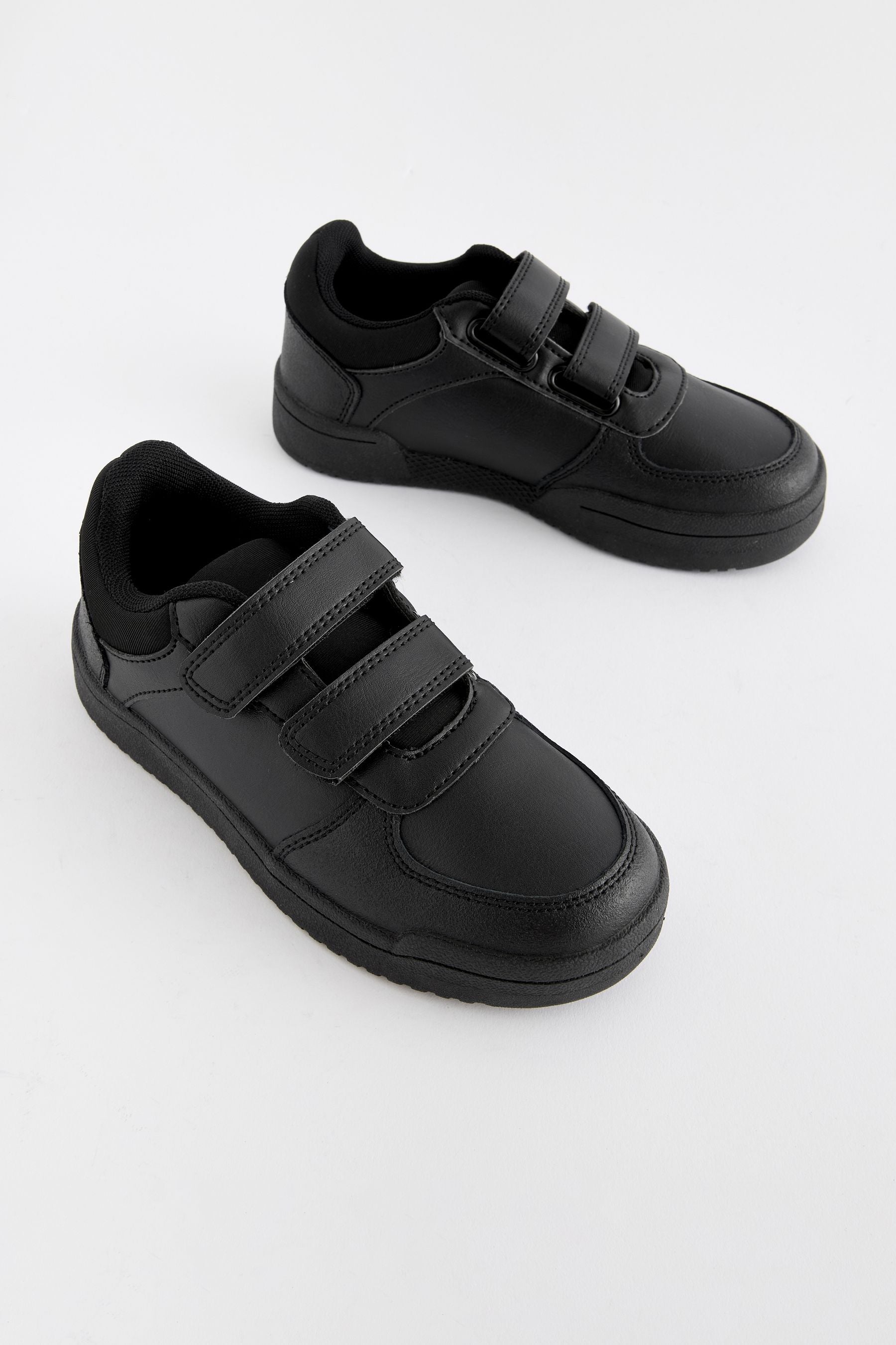 Black Standard Fit (F) Touch Fastening School Shoes