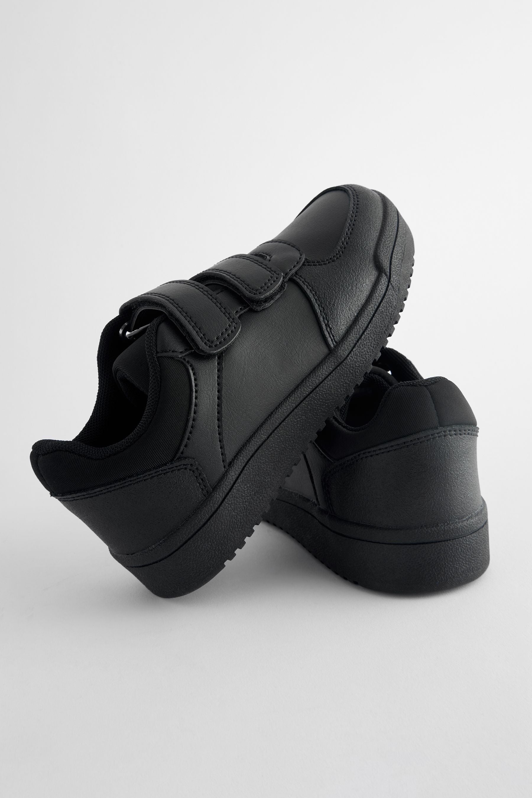 Black Standard Fit (F) Touch Fastening School Shoes