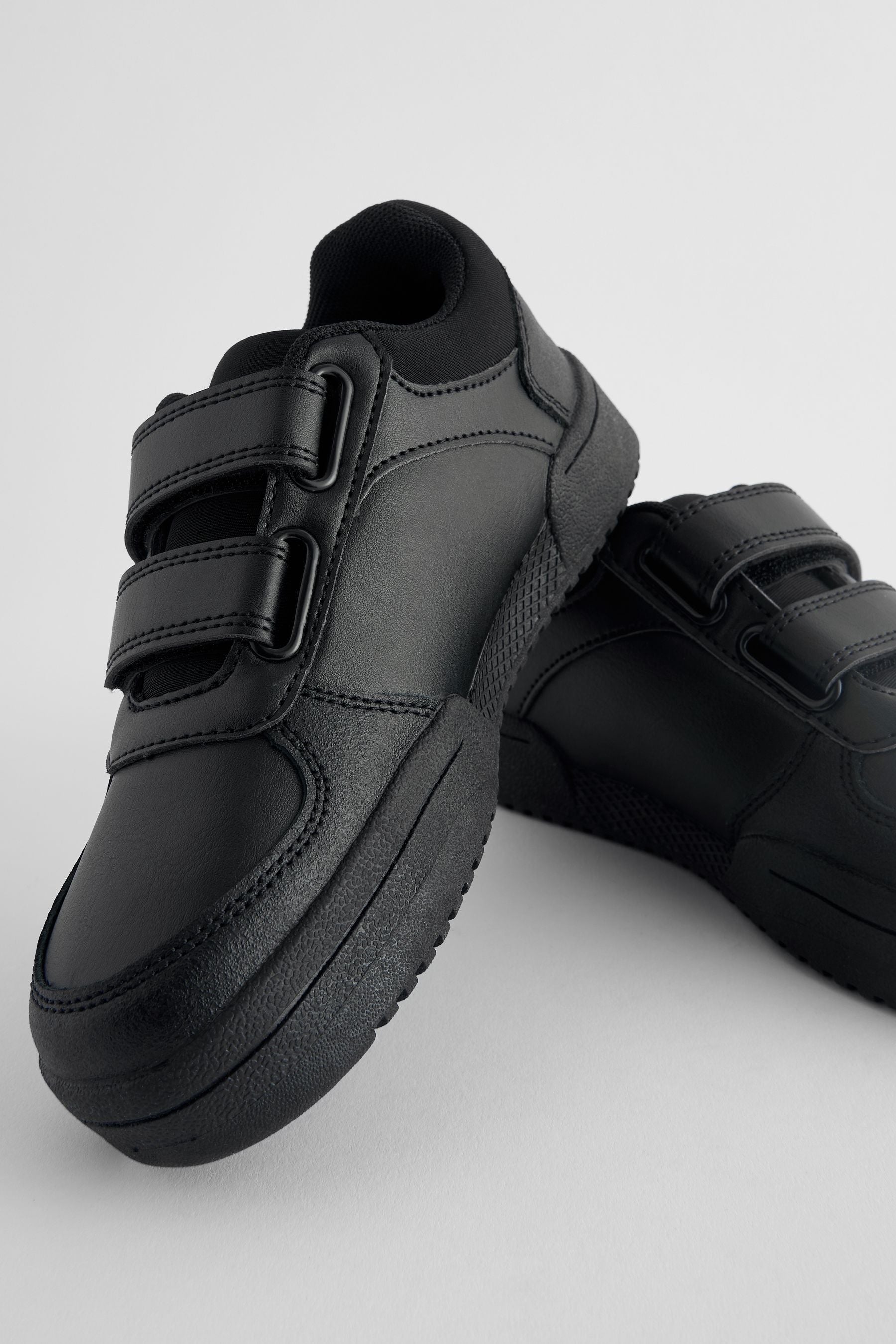 Black Standard Fit (F) Touch Fastening School Shoes