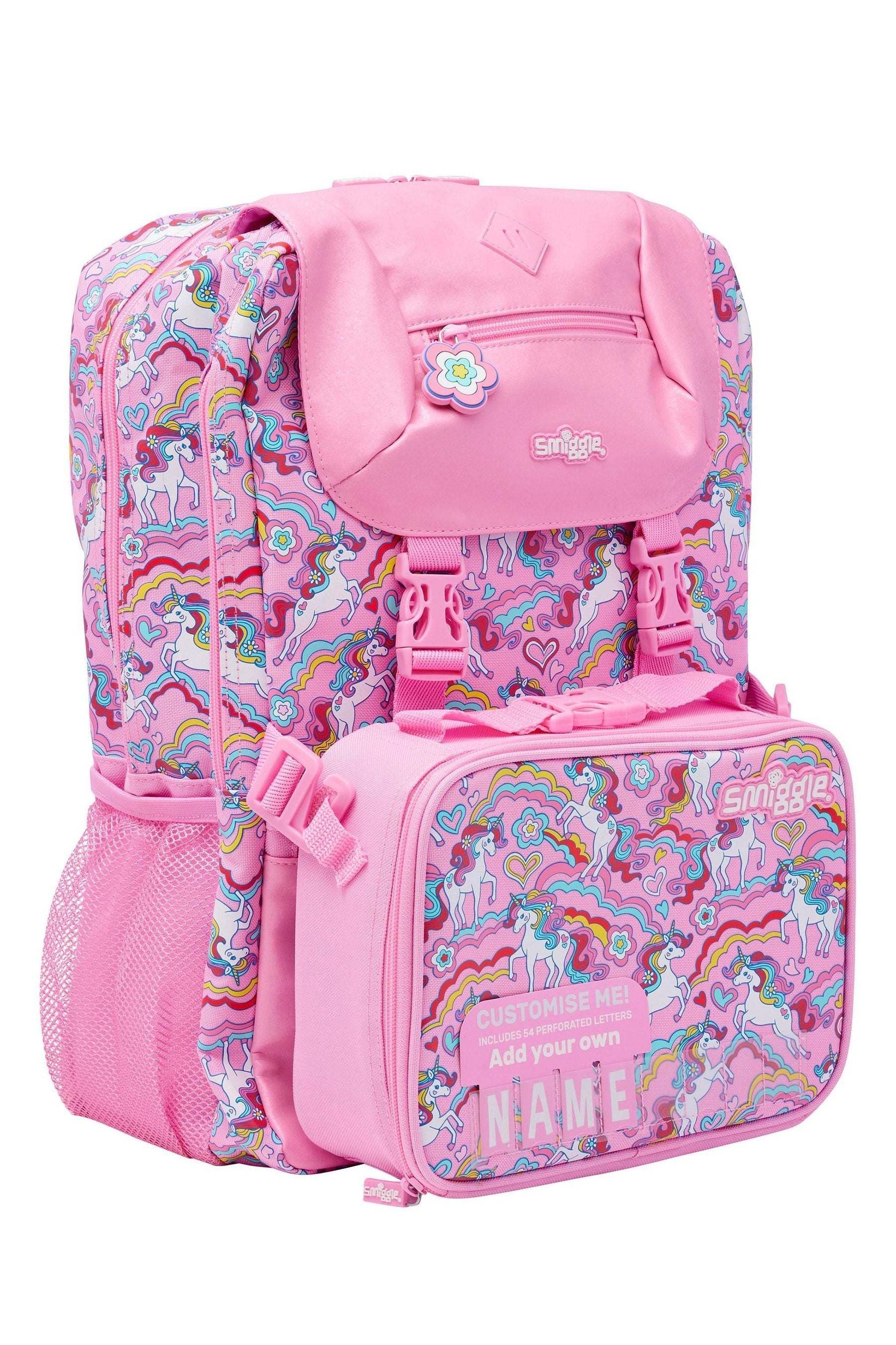 Smiggle Pink Wild Side Attach Foldover Backpack