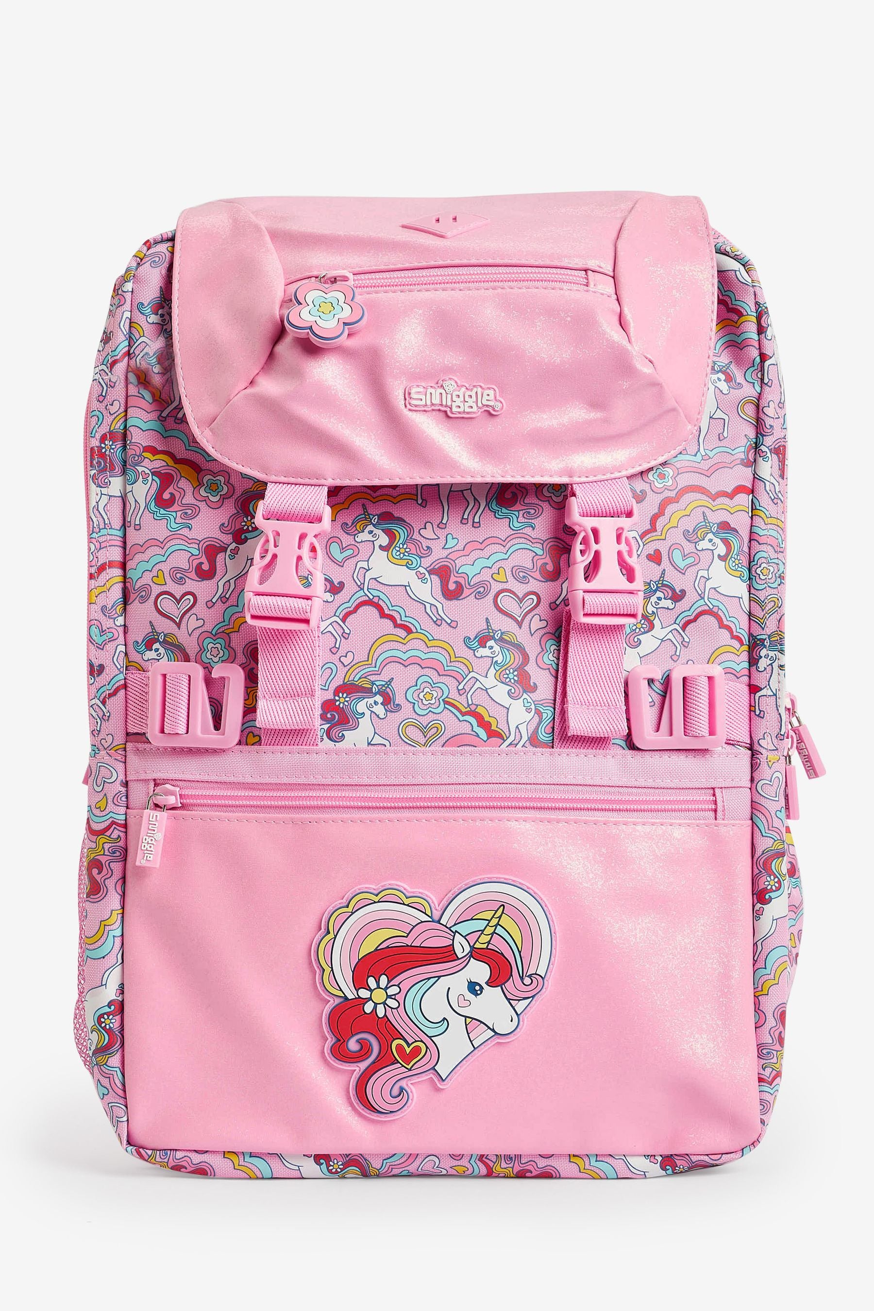 Smiggle Pink Wild Side Attach Foldover Backpack