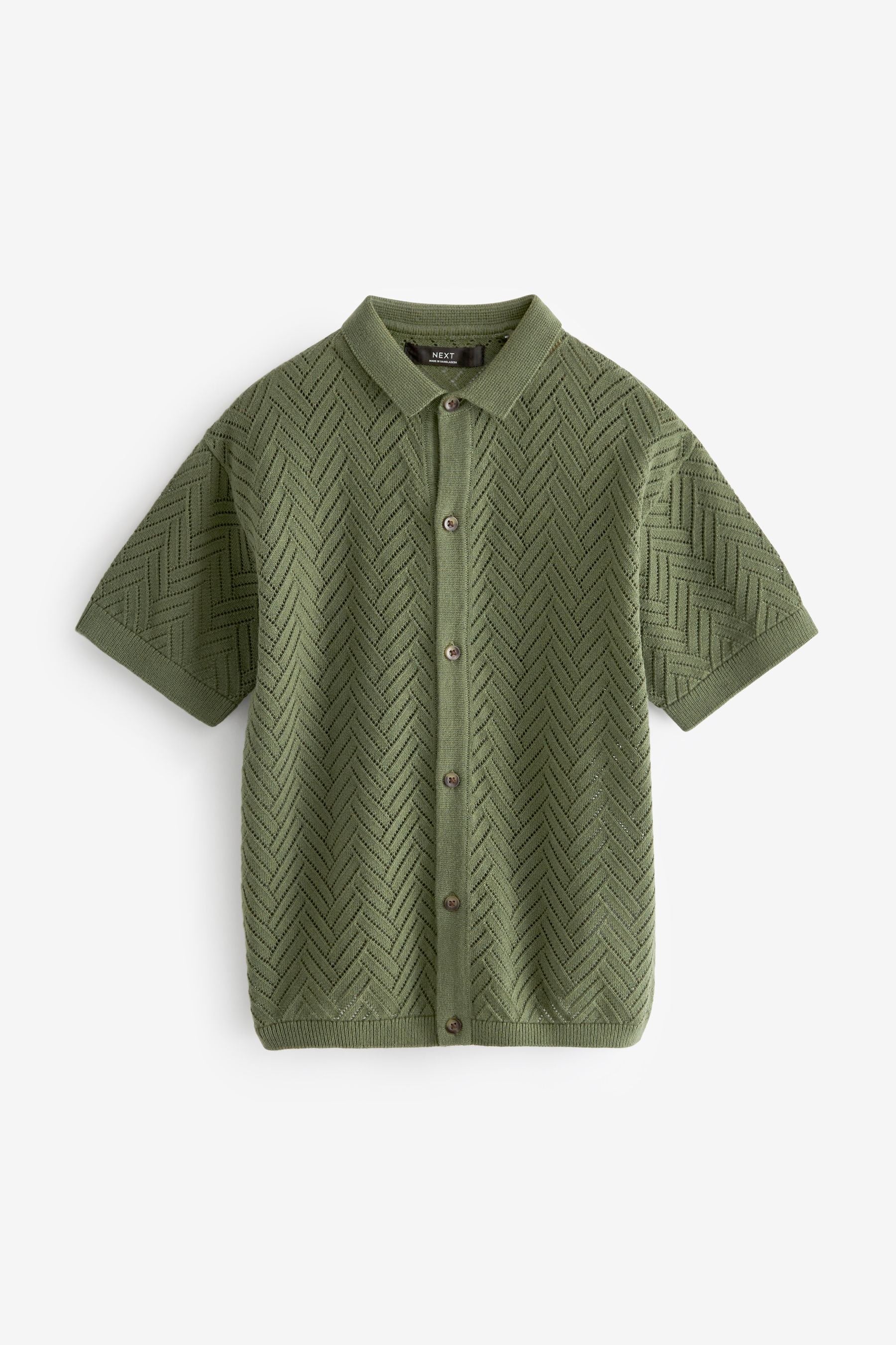 Khaki/Green Polo Short Sleeve Trophy Neck Jumper (3-16yrs)