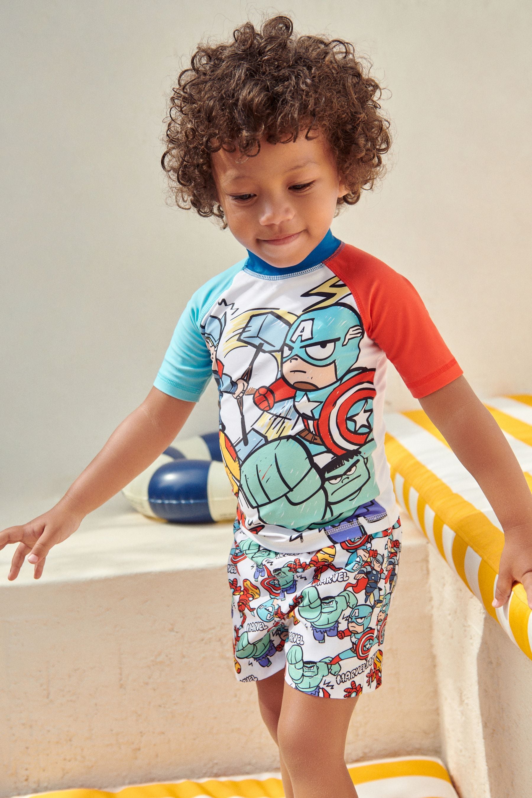 Marvel Red And Blue 2 Piece Sunsafe Top And Shorts Set (3mths-7yrs)